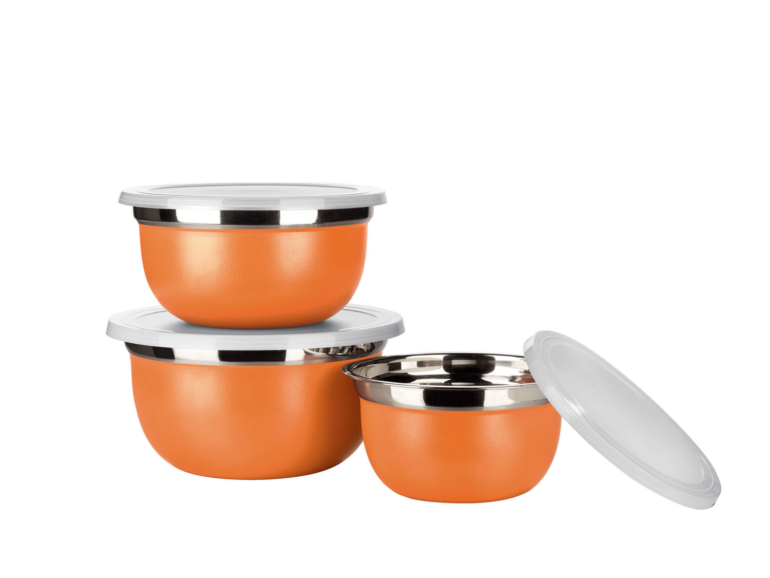 Set ciotole in acciaio Ernesto, prezzo 6.99 €
3 pezzi
- Con coperchi ...