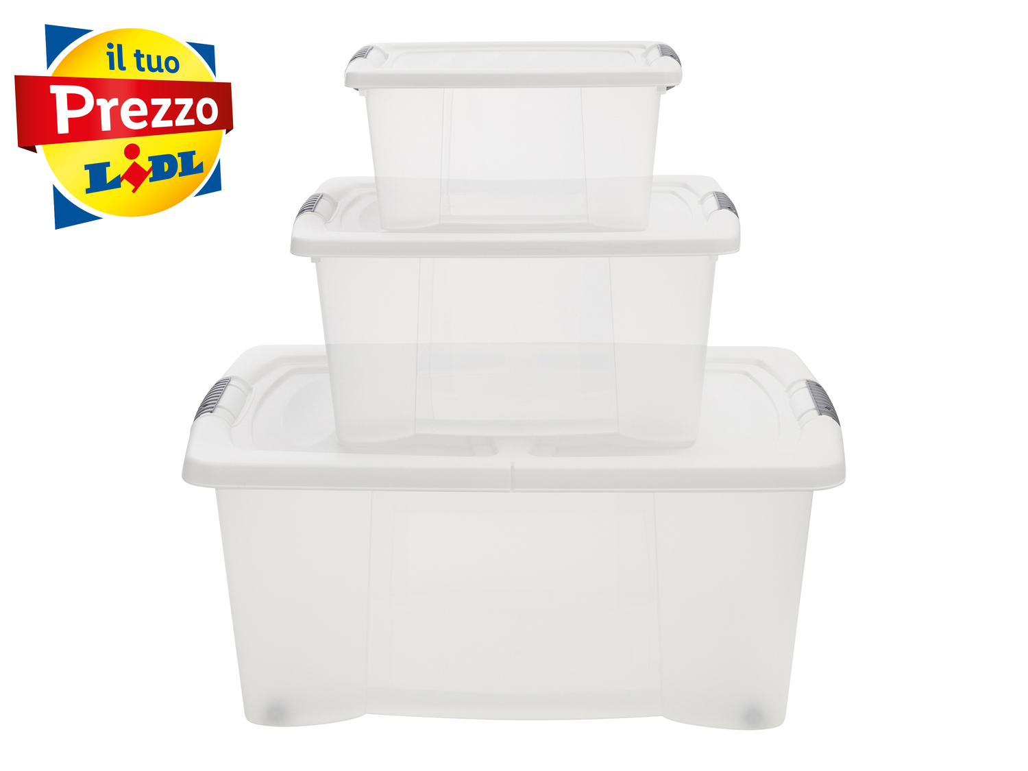 Set box multiuso Cassetti, prezzo 9.99 €
3 pezzi
- 38 L, 14 L e 5 L
Caratteristiche
...