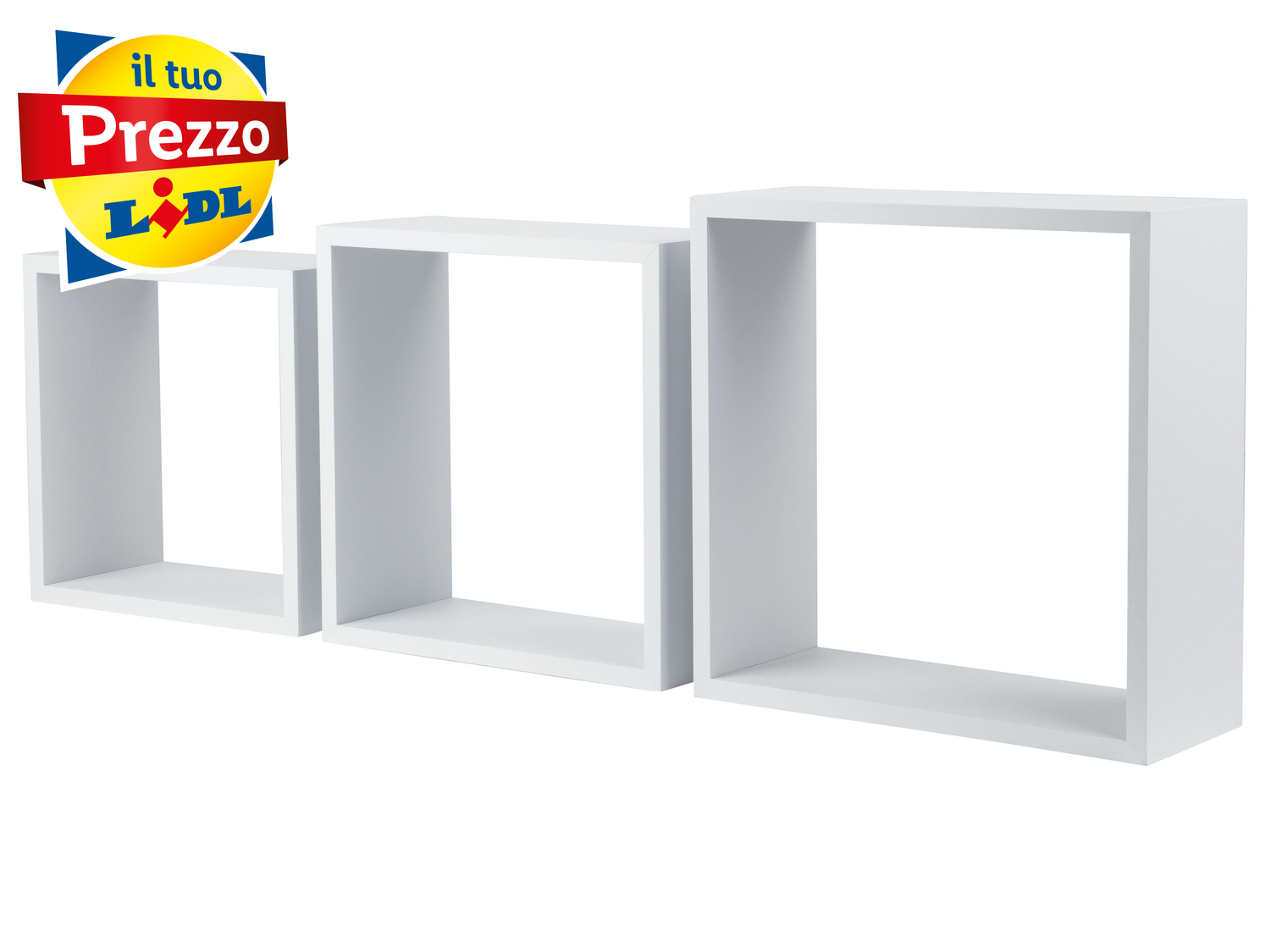 Set mensole a cubo Livarno Living, prezzo 7.99 €
3 pezzi
- Con supporti integrati ...