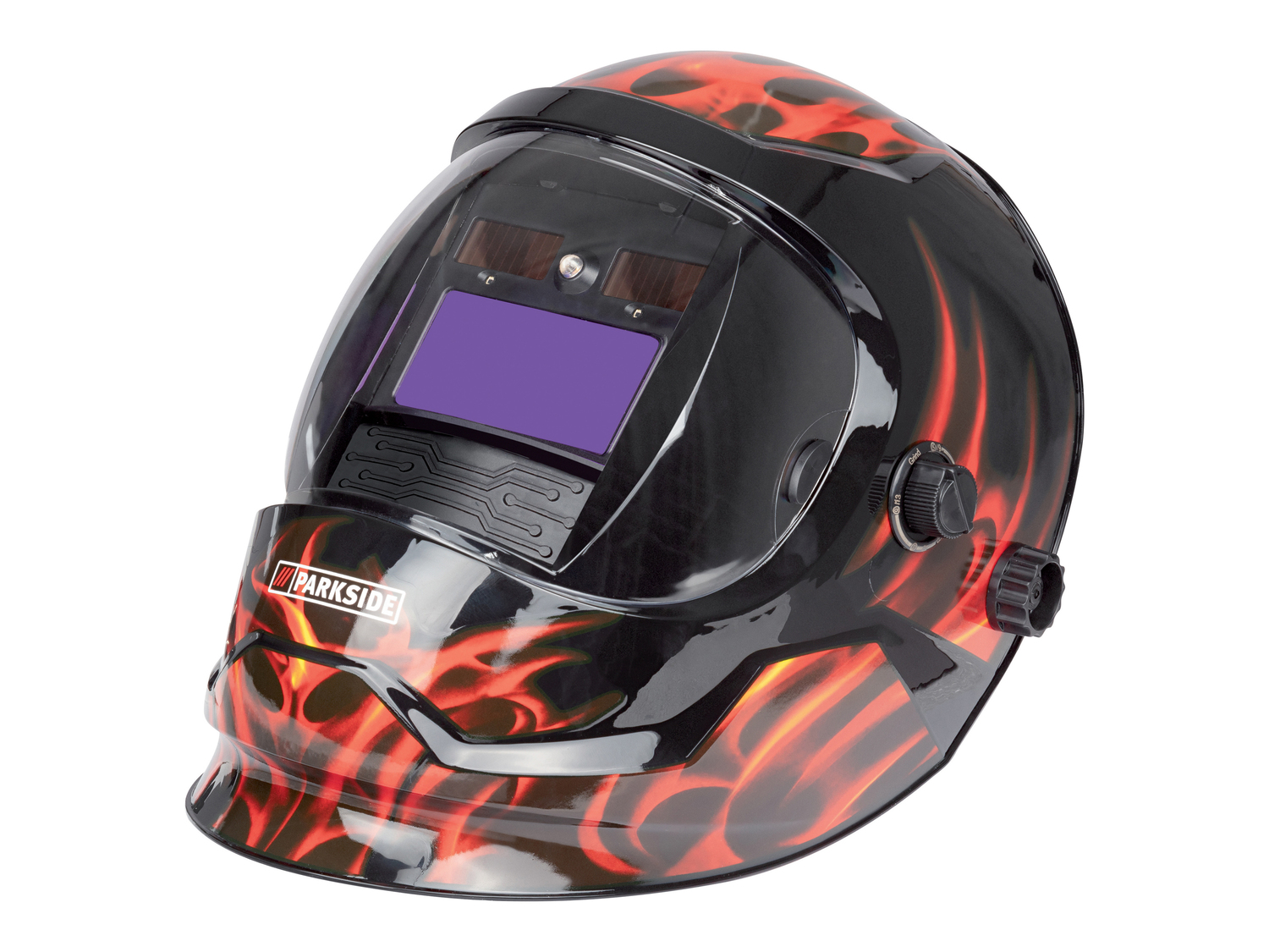 Maschera automatica da saldatore con LED Parkside, prezzo 24.99 €
- Oscuramento ...
