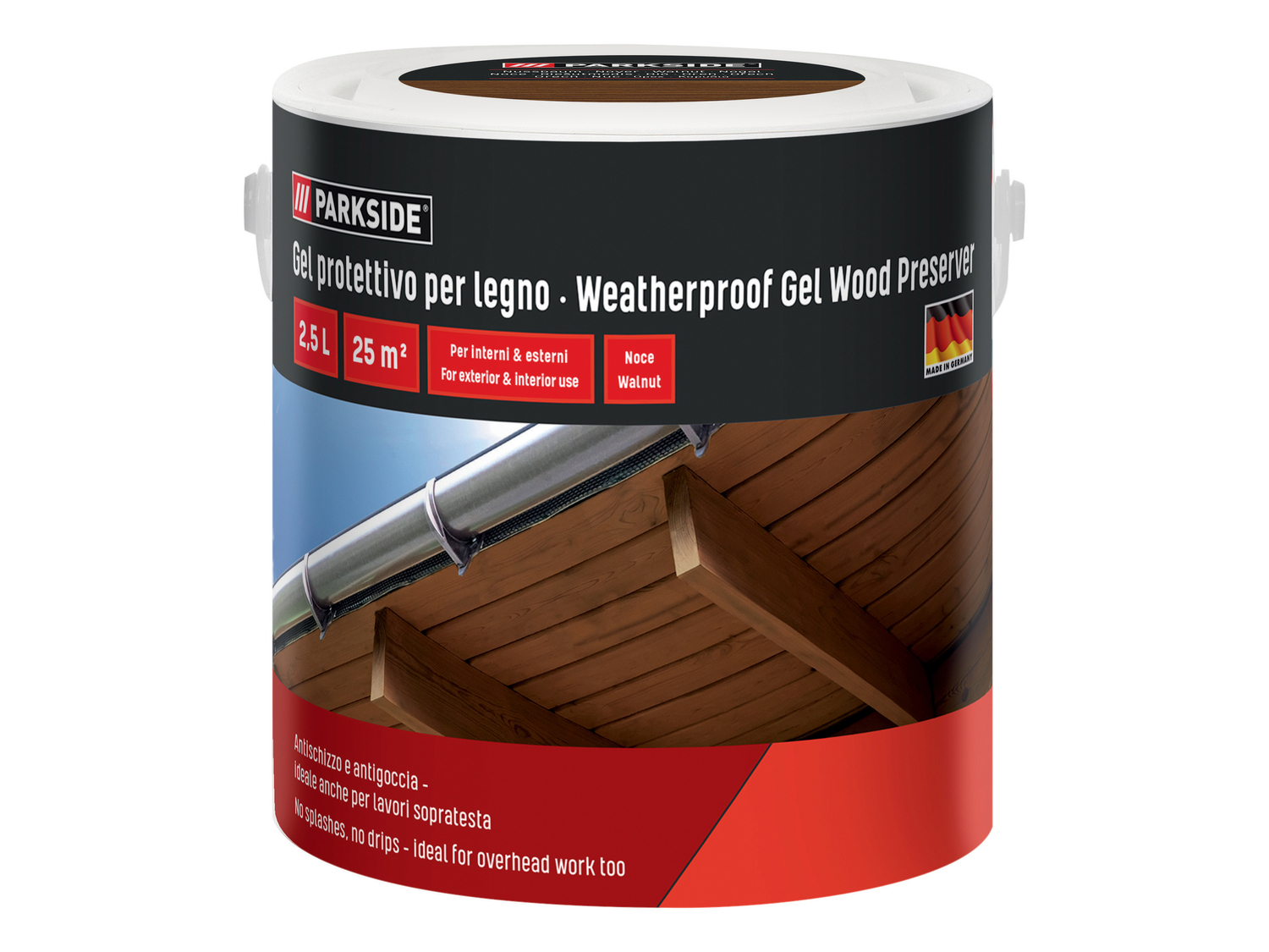 Gel protettivo per legno Parkside, prezzo 9.99 €
2,5 L
- Color Teak, ...