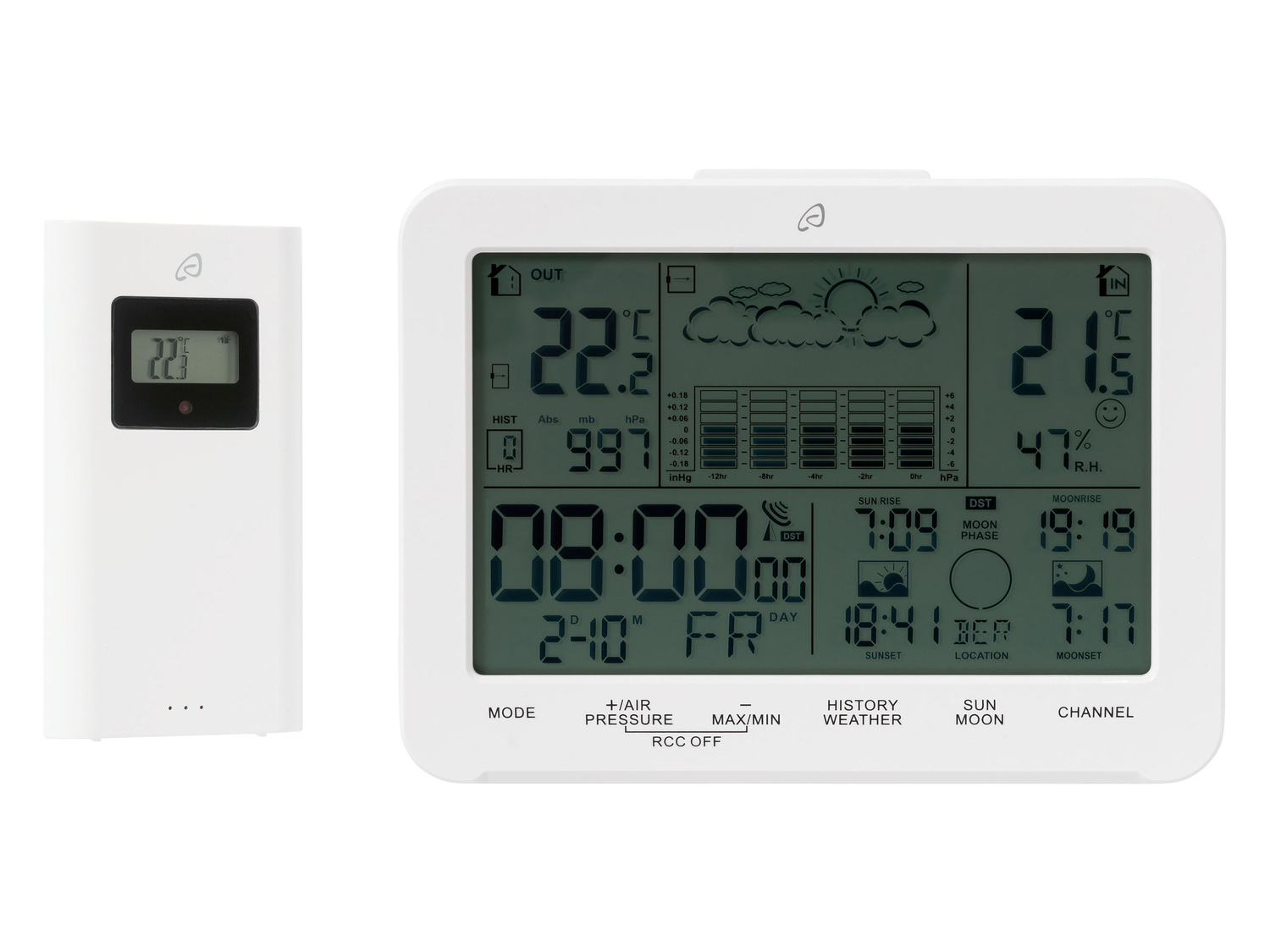 Stazione meteorologica Auriol, prezzo 12.99 €
- Temperatura interna ed esterna, ...