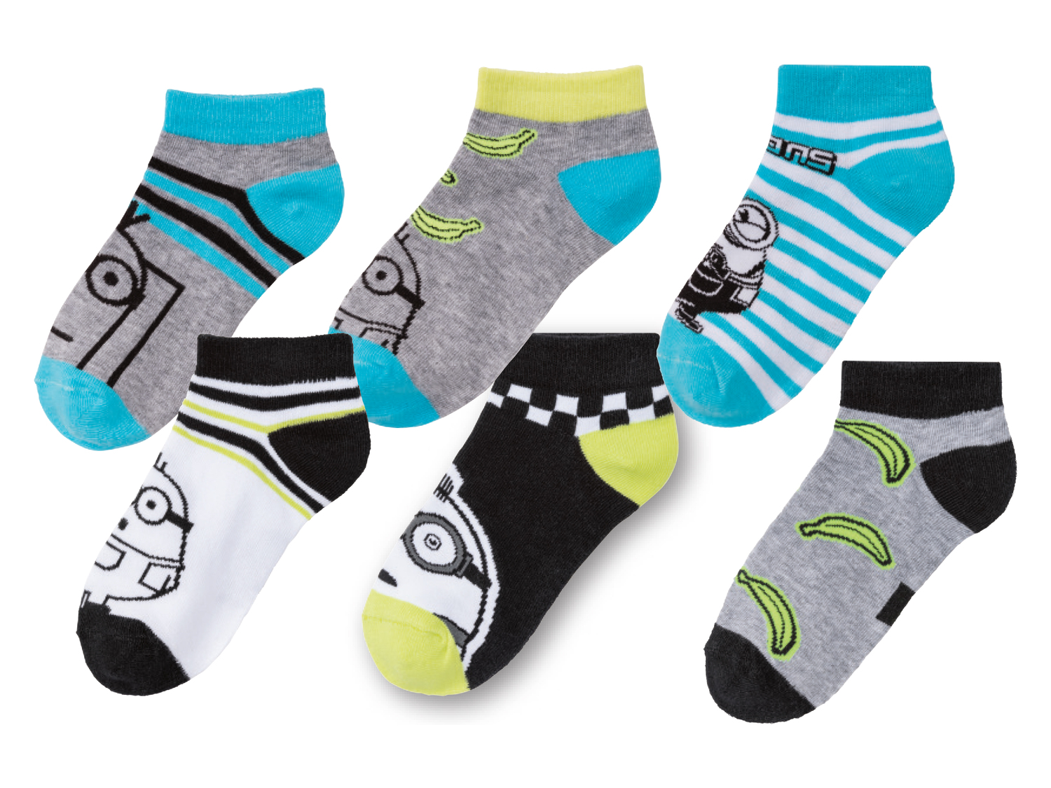 Calzini per bambini Minions, prezzo 2.99 €
3 paia - Misure: 19-34
Taglie ...