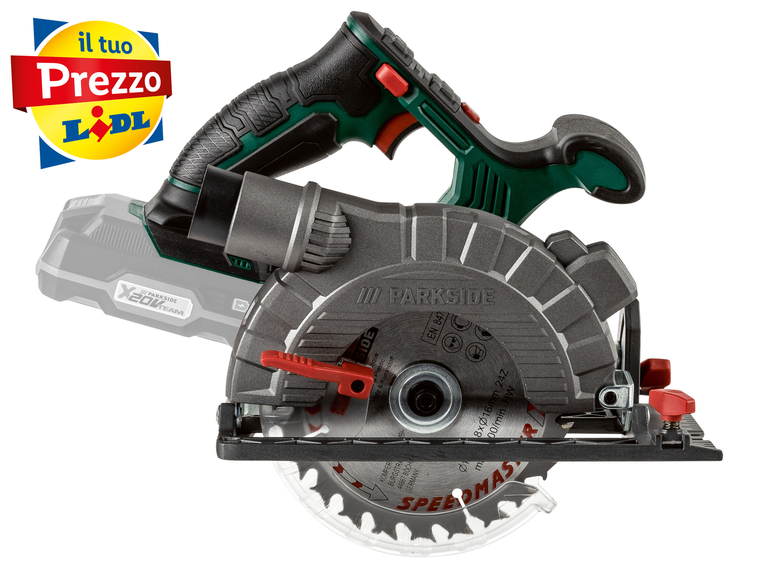 Sega circolare ricaricabile Parkside, X20VTeam, prezzo 39.99 € 
Parkside 20V ...