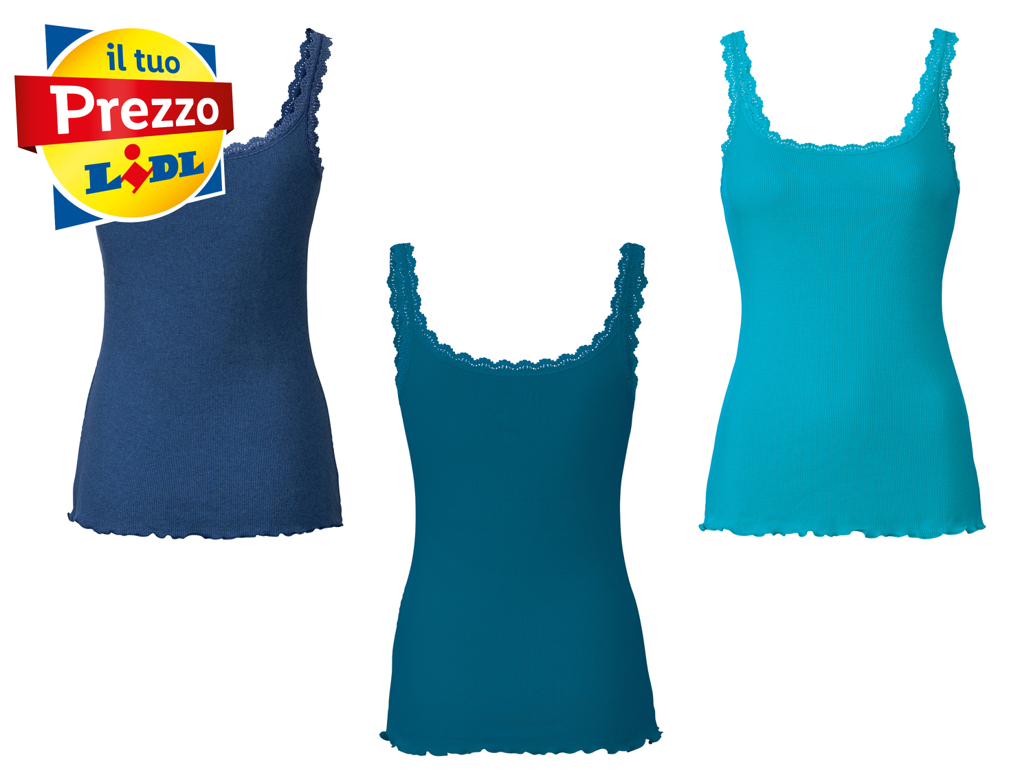 Canotta da donna con pizzo Esmara Lingerie, prezzo 7.99 €
3 pezzi - Misure: ...