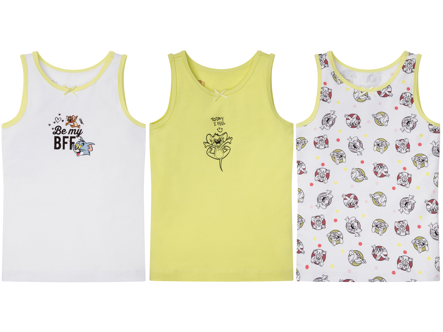 Canotta da bambina Tom-and-jerry, prezzo 4.99 €
3 pezzi - Misure: 1-6 anni
Taglie ...