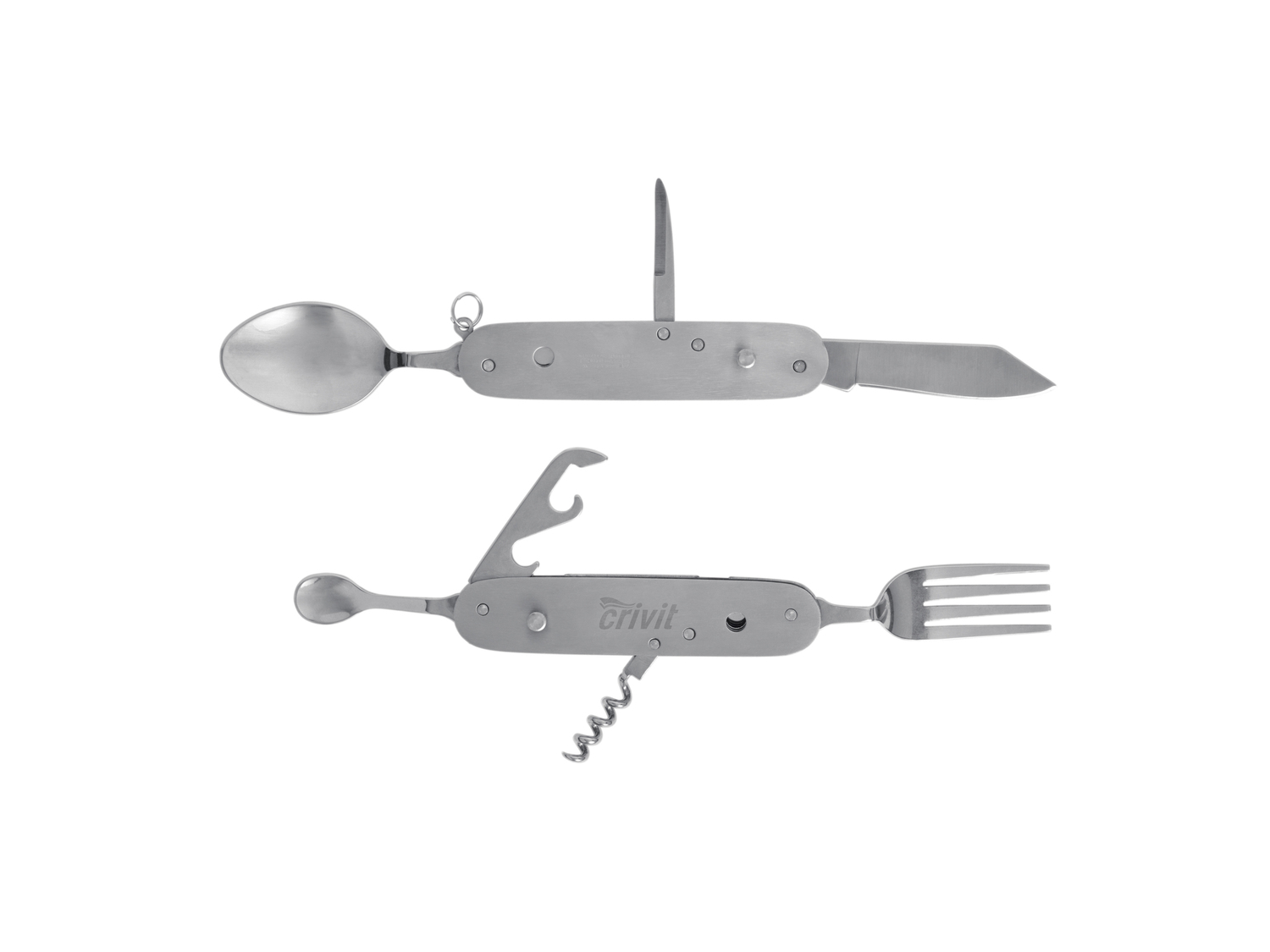 Coltellino multiuso o posate da campeggio Crivit, prezzo 4.99 €
- In acciaio ...