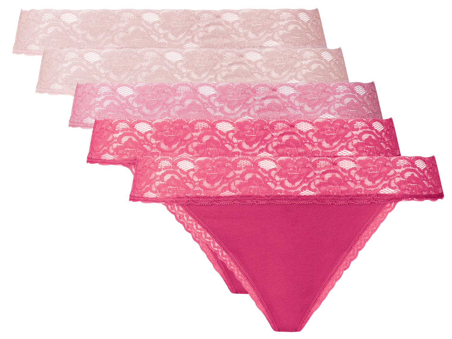 Perizoma da donna con pizzo Esmara Lingerie, prezzo 6.99 €
5 pezzi - ...