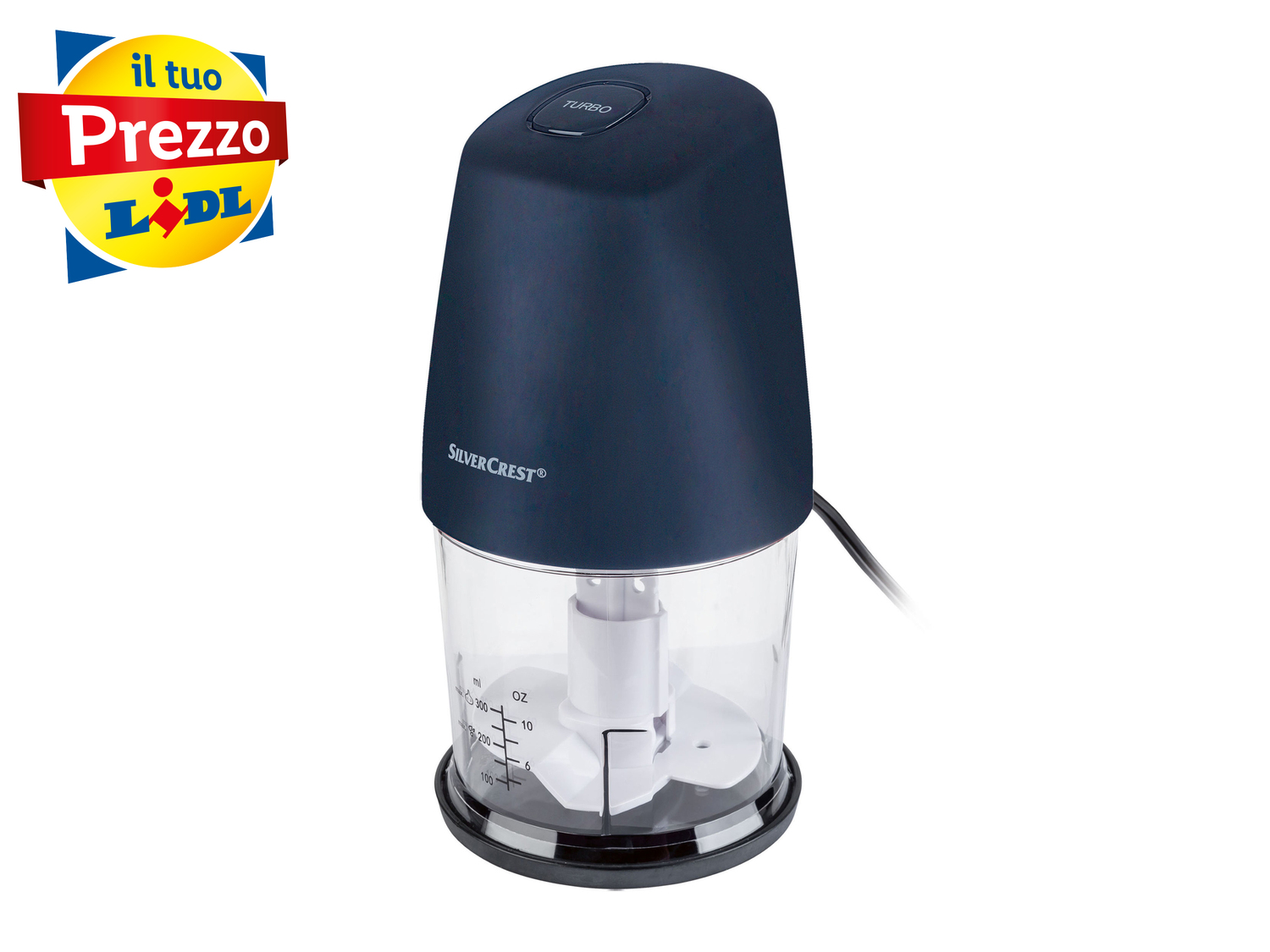 Tritatutto elettrico Silvercrest Kitchen Tools, prezzo 9.99 €
- Con pulsante ...