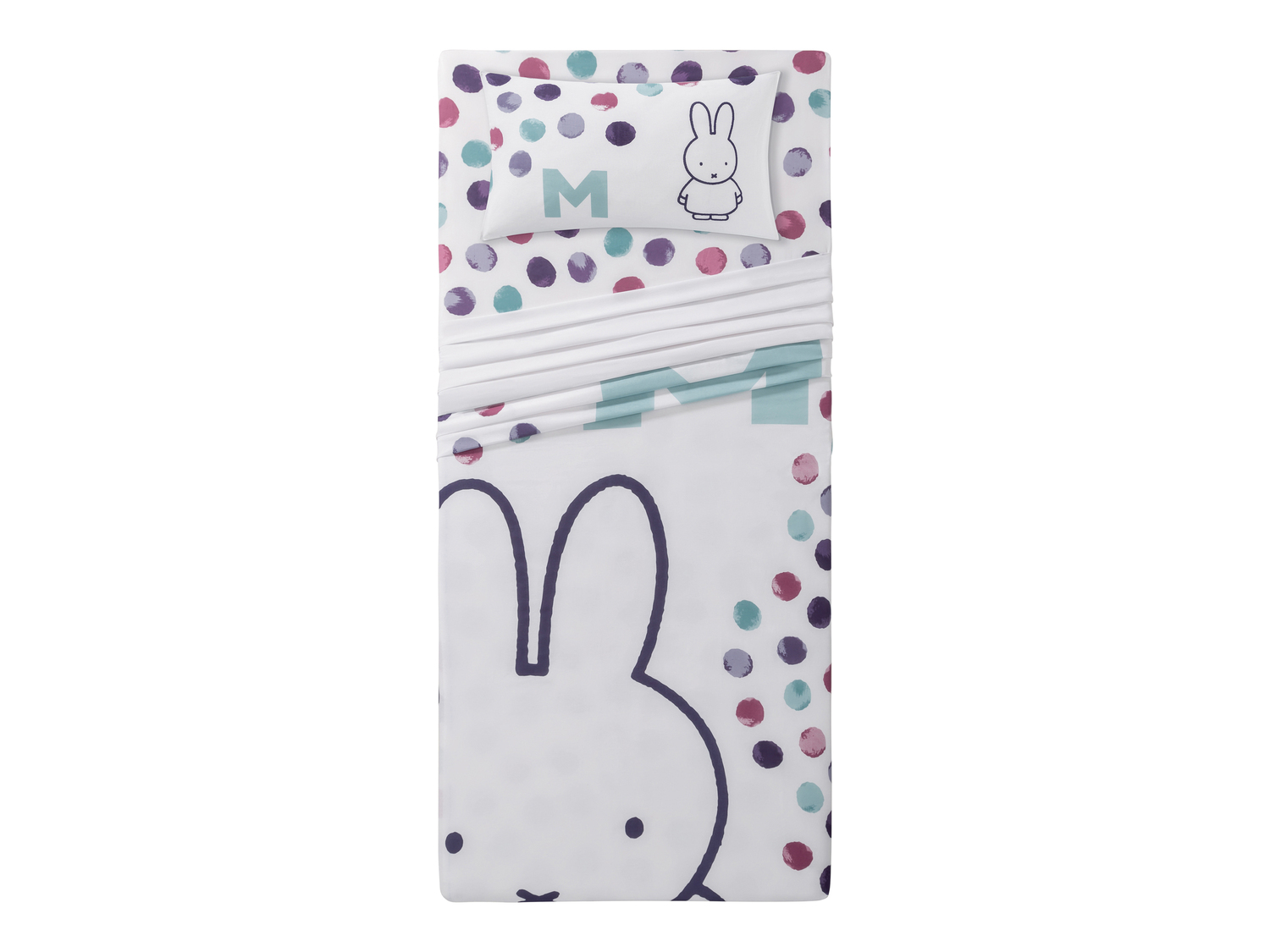 Completo lenzuola singole Miffy, prezzo 19.99 €
- Puro cotone
- Federa ...