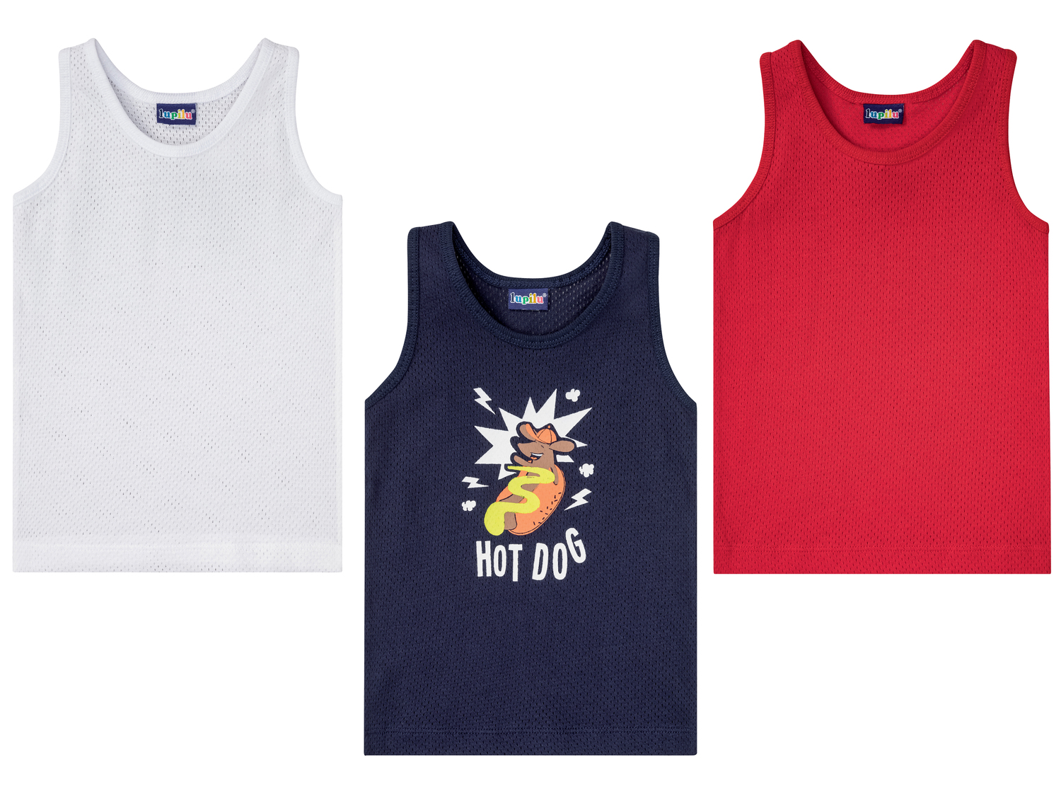 Canotta da bambino Lupilu, prezzo 4.99 €
3 pezzi - Misure: 1-6 anni
- ...