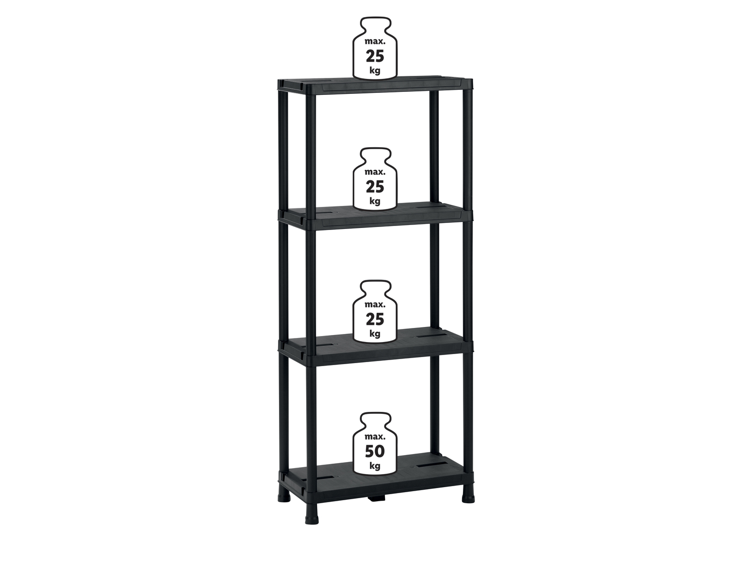 Scaffale a 4 ripiani Livarno, prezzo 19.99 €
- Materiale di montaggio incluso
- ...