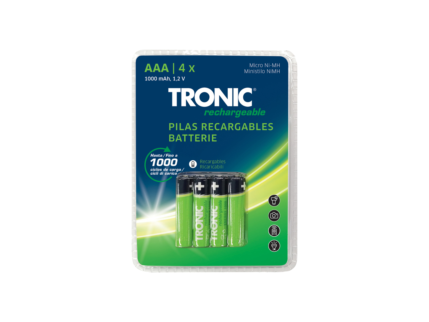 Batterie ricaricabili Tronic, prezzo 3.99 €
4 pezzi
Caratteristiche