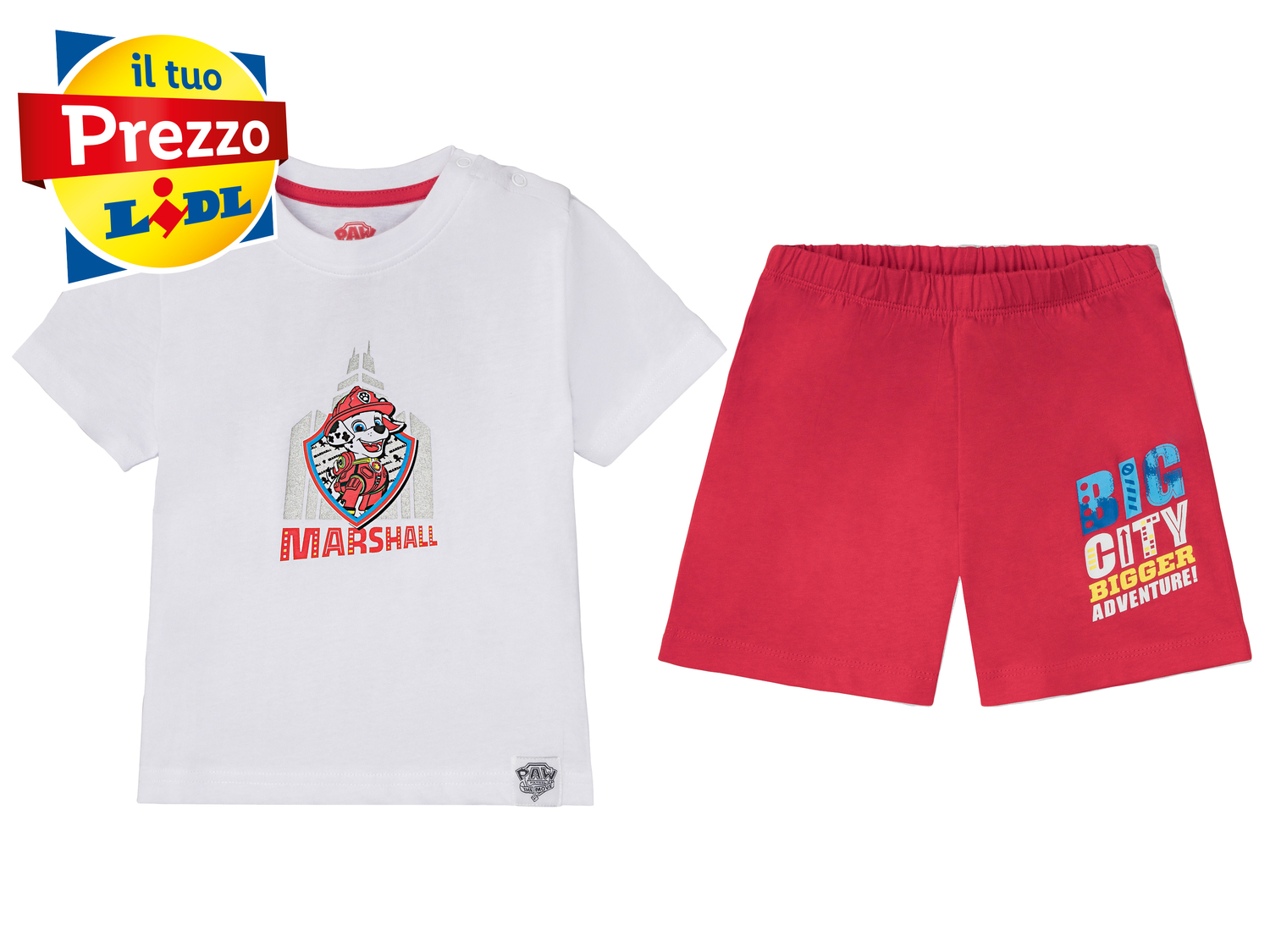 Pigiama corto da bambino Paw Patrol Oeko-tex, prezzo 4.99 €
Misure: 2-10 anni
Taglie ...