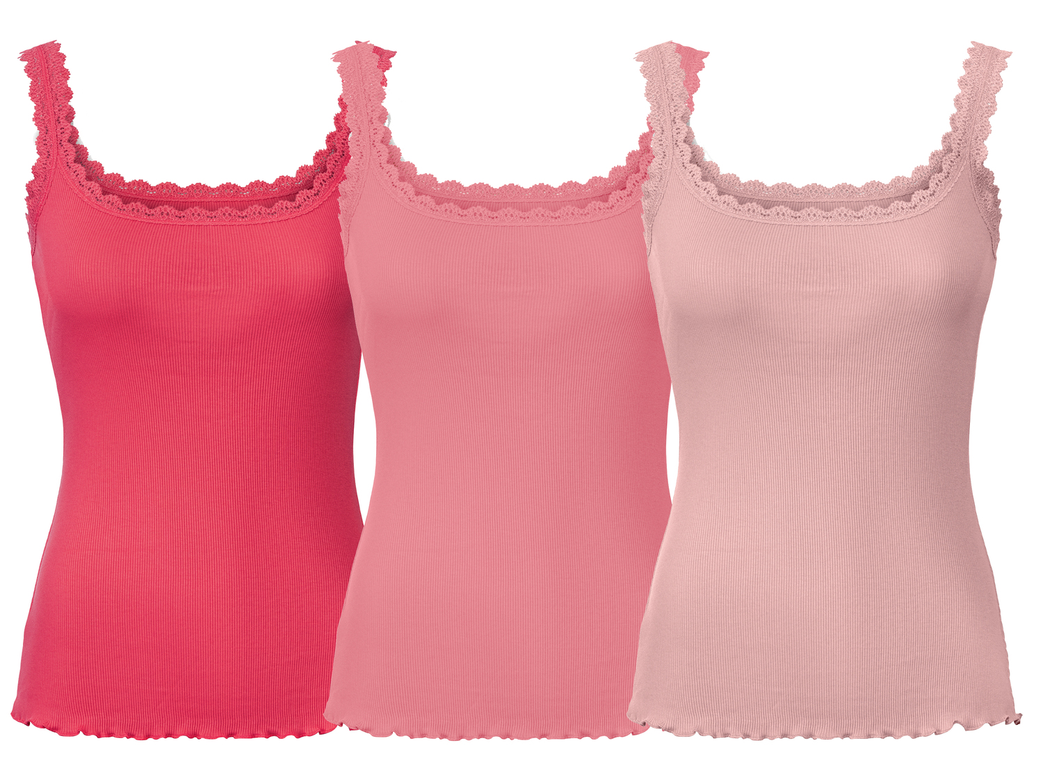 Canotta da donna con pizzo Esmara, prezzo 8.99 &#8364; 
3 pezzi - Misure: S-L
Taglie ...