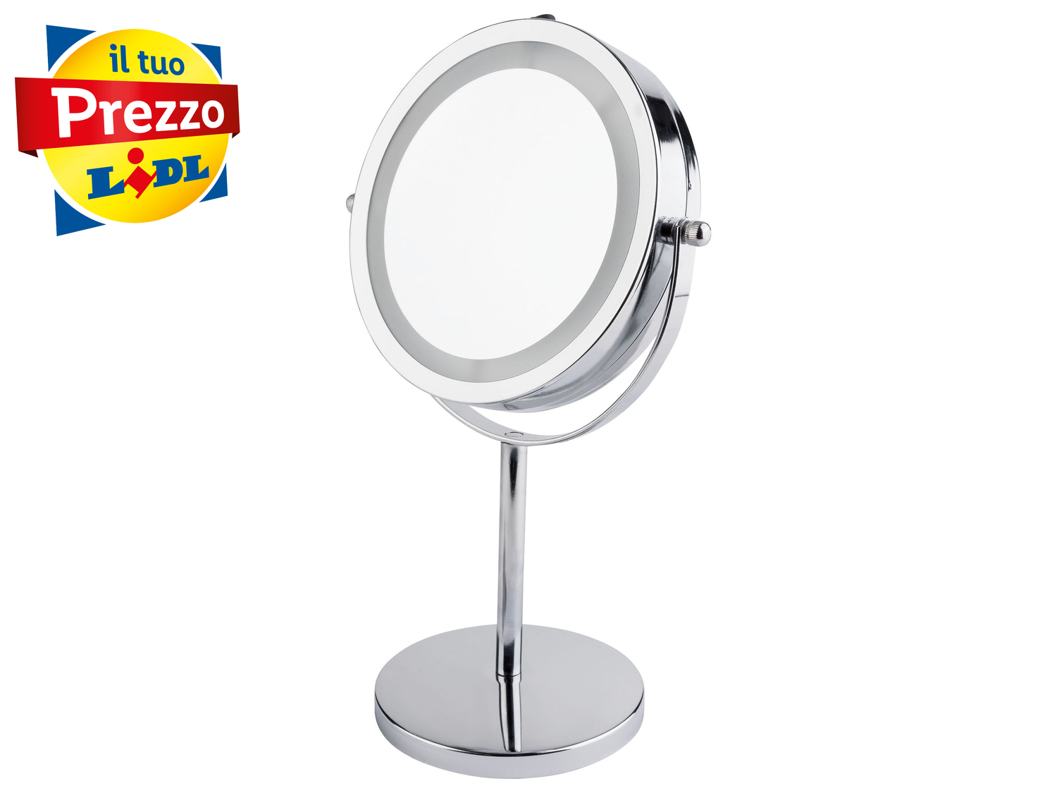 Specchio a LED per il trucco Livarno, prezzo 12.99 €
- Girevole a 360° ...