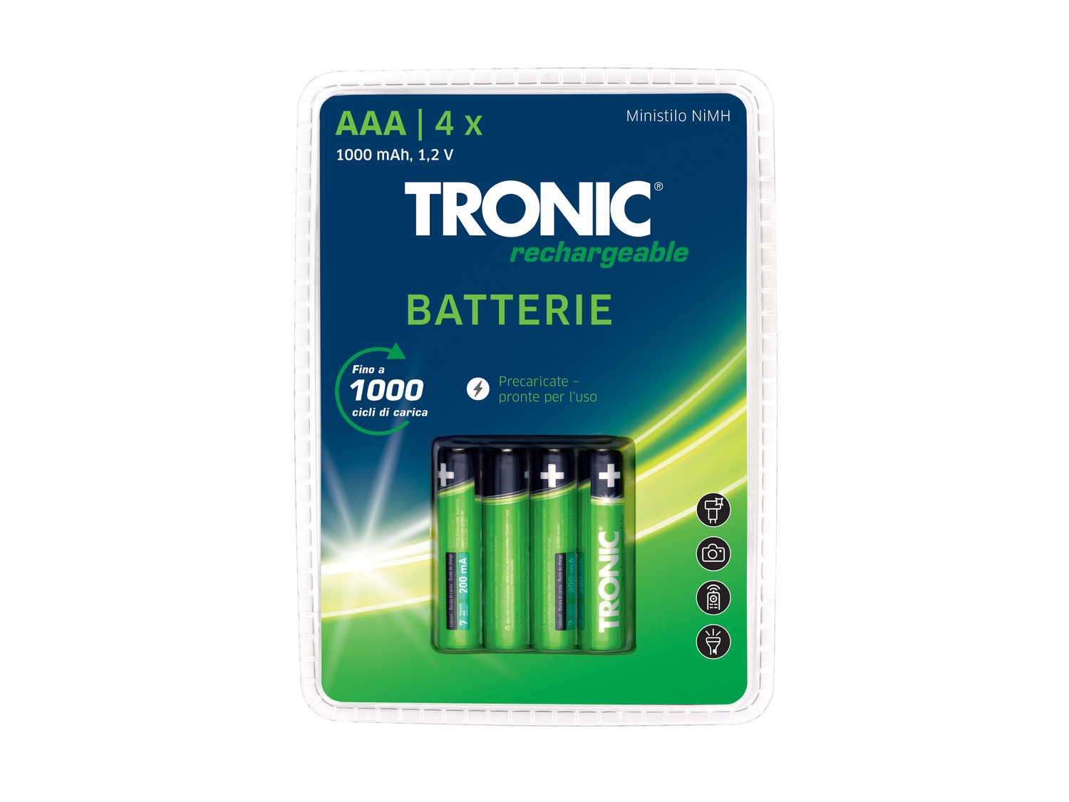 Batterie ricaricabili Tronic, prezzo 3.99 €
4 pezzi
Caratteristiche