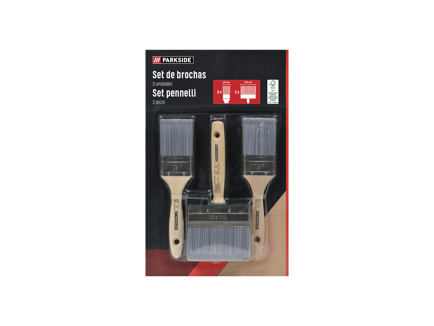 Set pennelli Parkside, prezzo 4.99 €
3 o 5 pezzi
Caratteristiche
- FSC no link