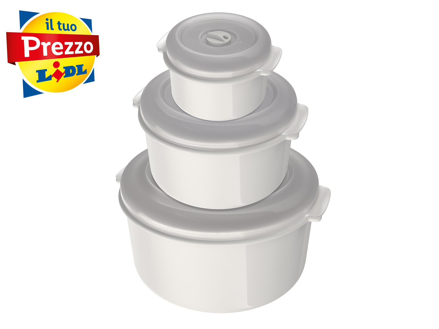 Set contenitori per microonde Ernesto, prezzo 3.99 €
3 pezzi
- Con valvola ...