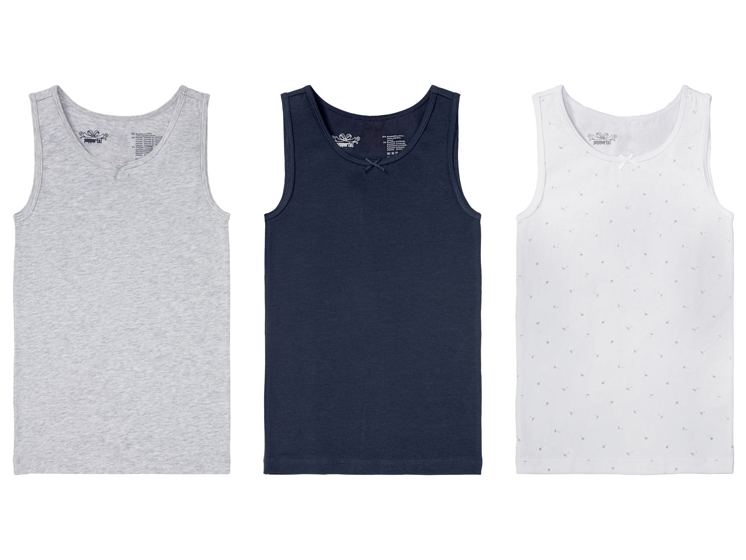 Canotta da bambina Pepperts, prezzo 6.99 &#8364; 
3 pezzi - Misure: 6-14 anni
Taglie ...