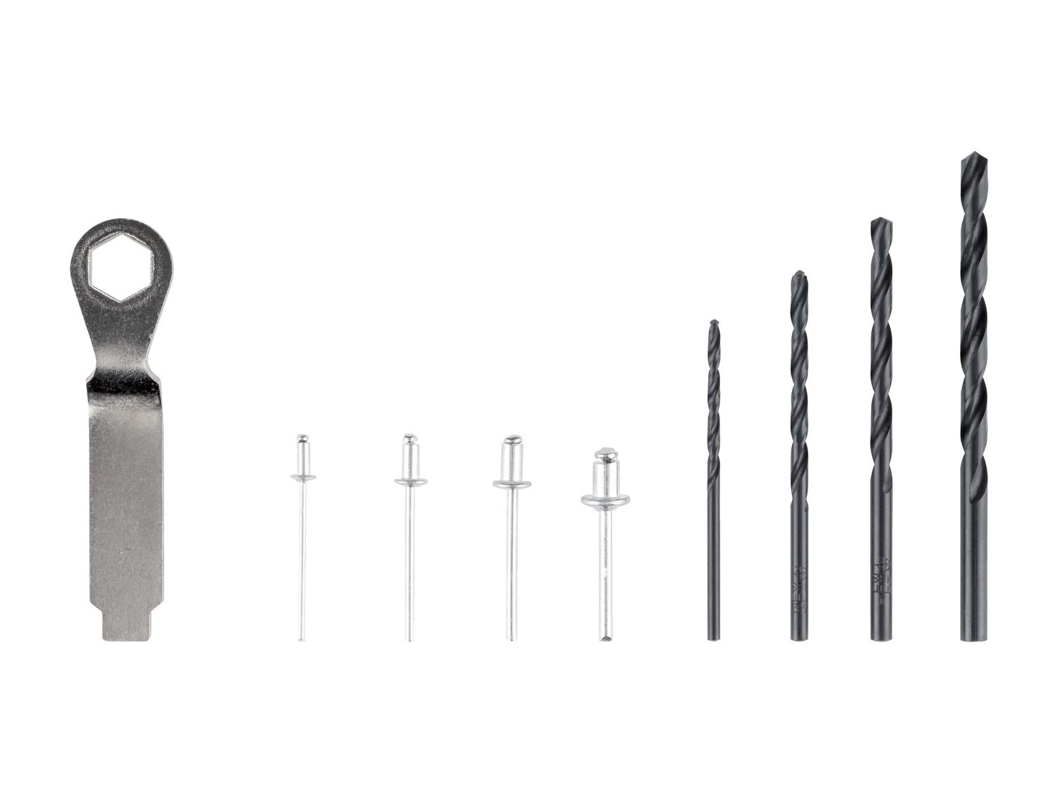 Set rivettatrice Parkside, prezzo 7.99 €
- Con 4 diverse teste di chiodi (chiave ...