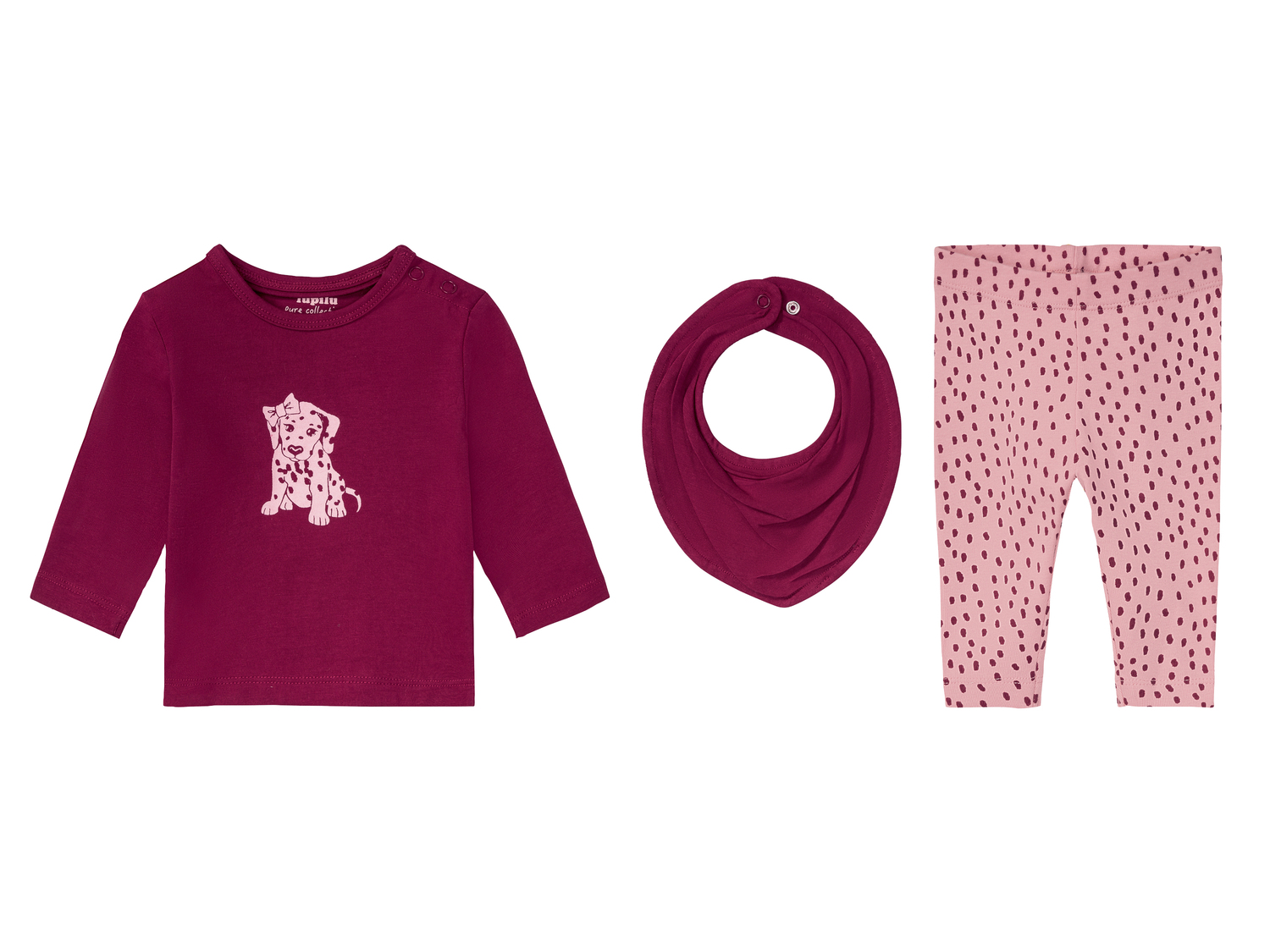 Coordinato per neonata Lupilu, prezzo 7.99 €
3 pezzi - Misure: 0-24 mesi ...