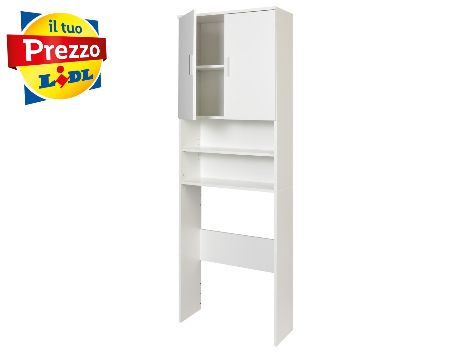 Mobile per lavatrice Livarno, prezzo 34.99 €
- Ripiani regolabili in altezza
- ...
