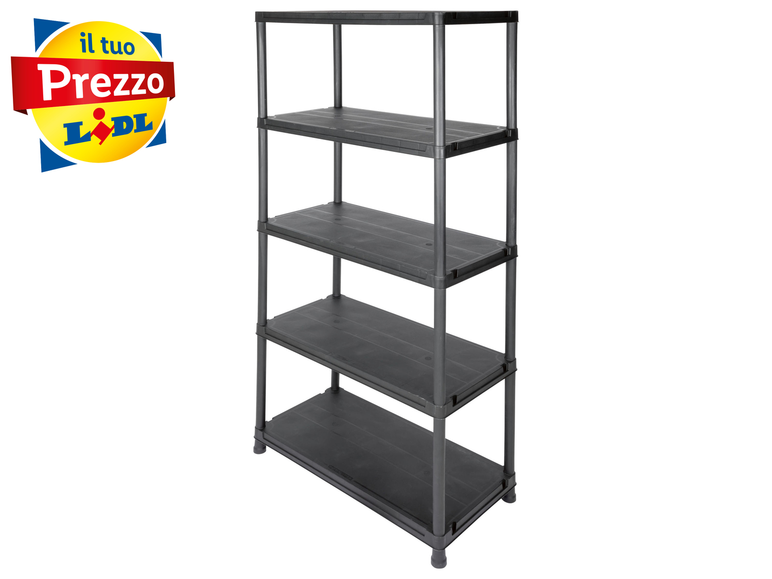 Scaffale a 5 ripiani Livarno, prezzo 29.99 €
- Max. portata (ciascun ripiano): ...