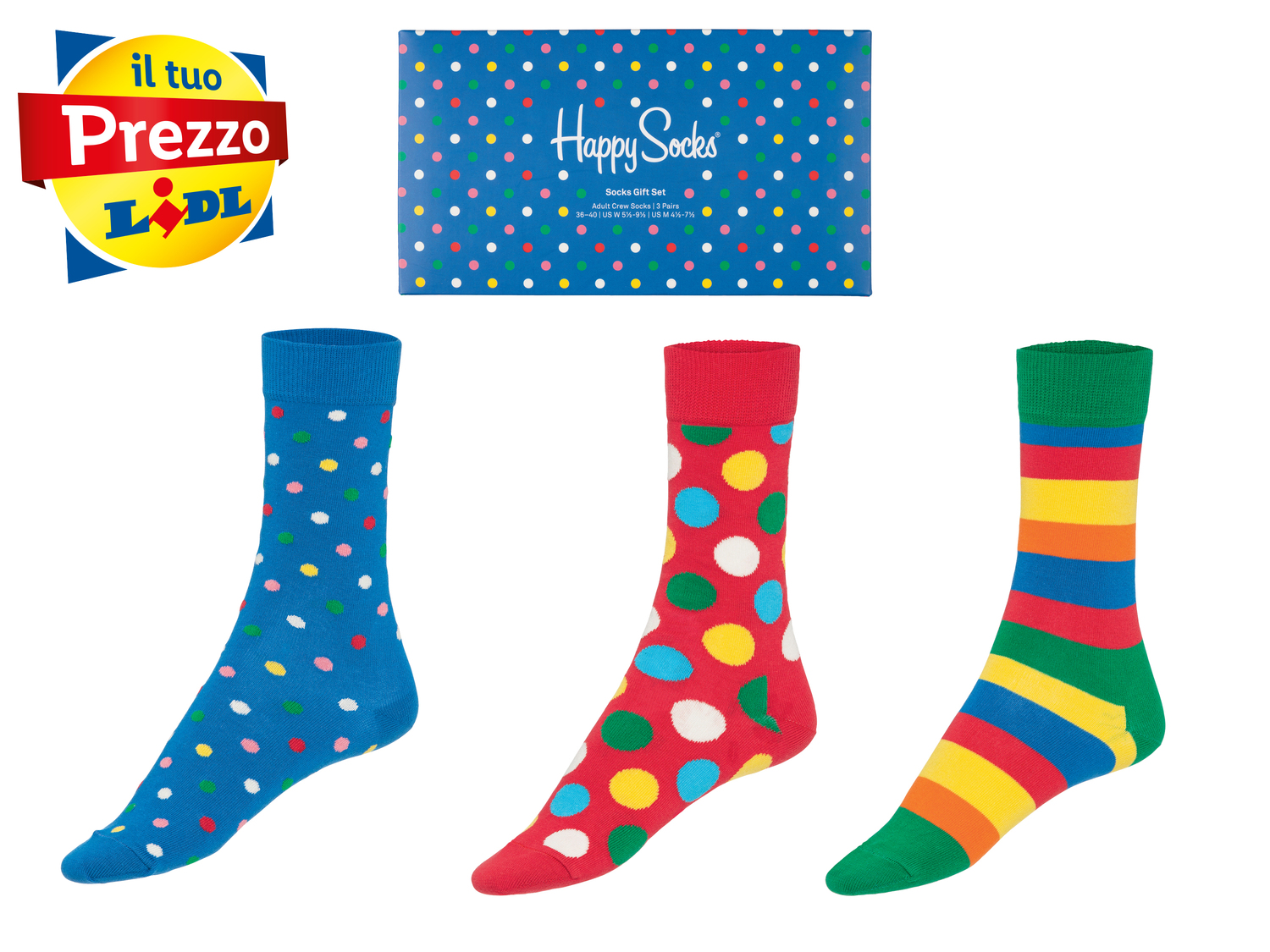 Calze Happy Socks Happy-socks, prezzo 14.99 €
3 paia - Misure: 36-46
Taglie ...