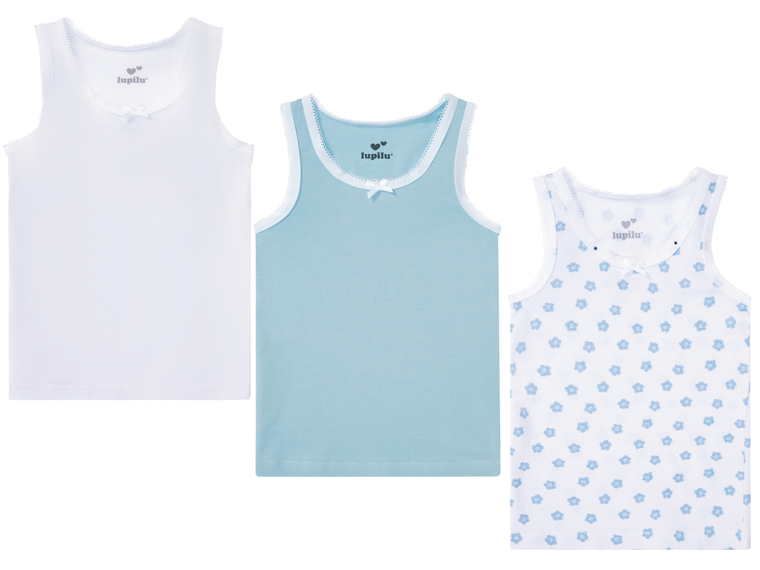 Canotta da bambina Lupilu, prezzo 5.99 €
3 pezzi - Misure: 1-6 anni
- ...