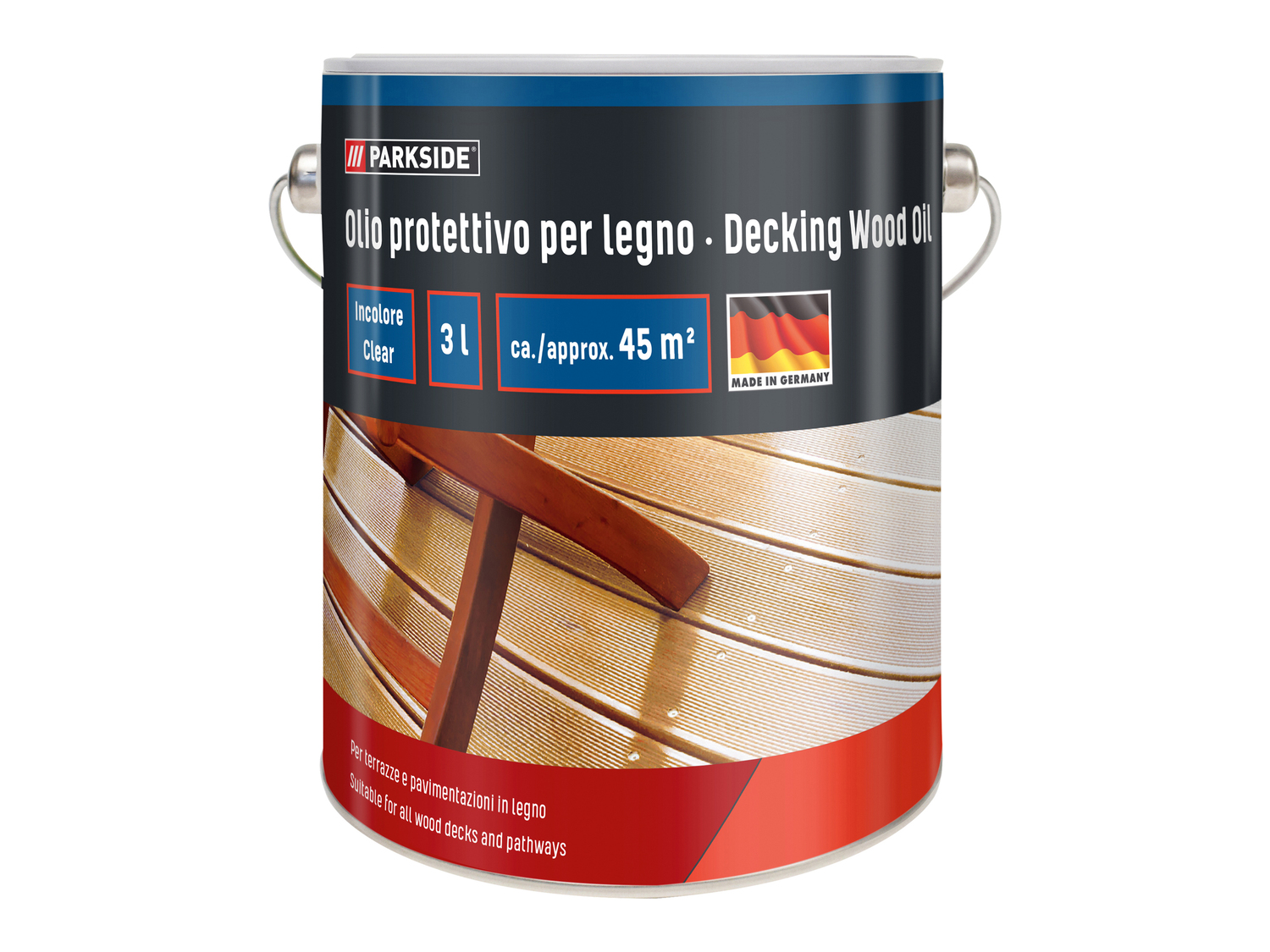 Olio protettivo per legno Parkside, prezzo 12.99 €
3 L
Caratteristiche