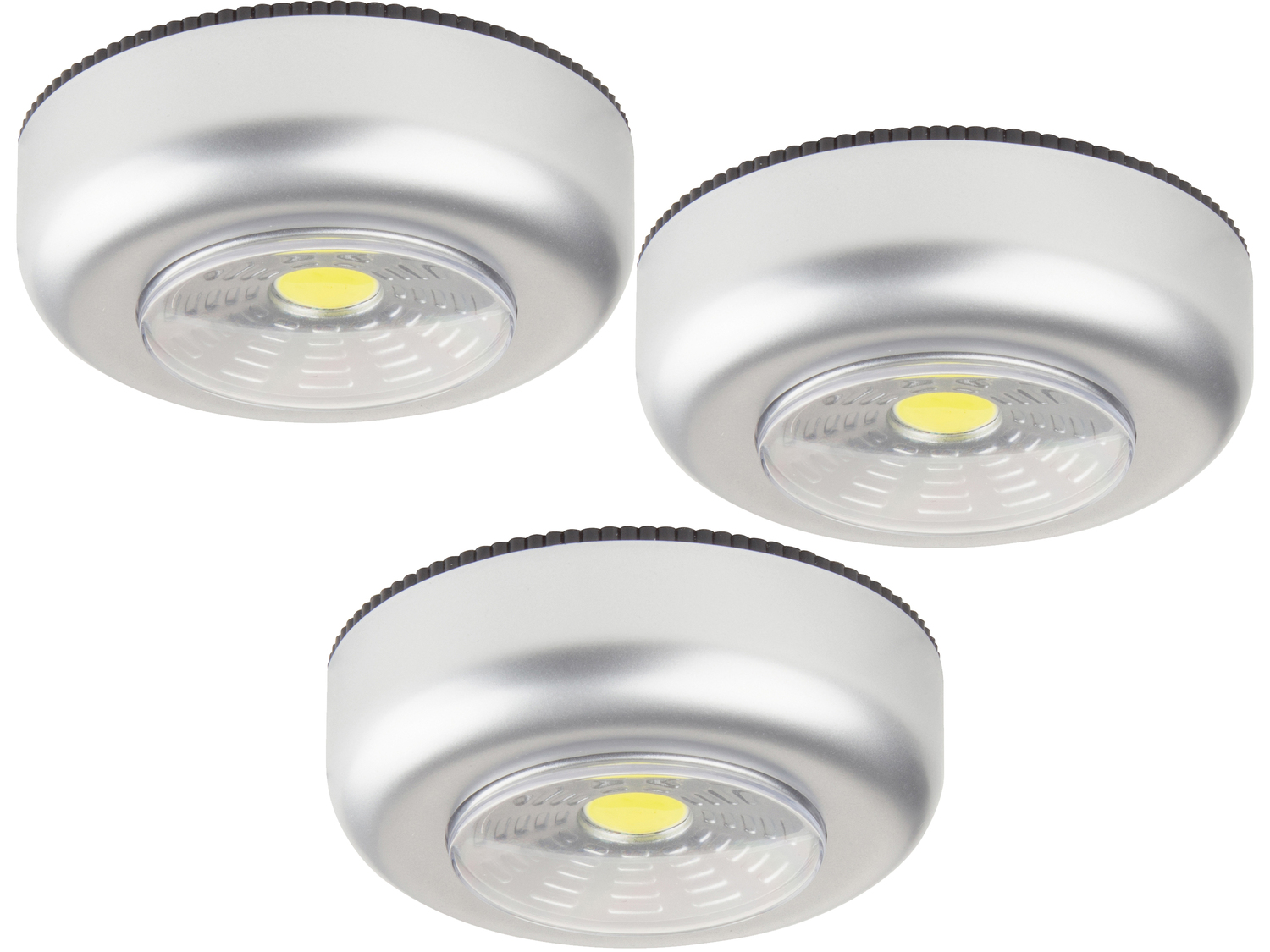Punto luce LED a batteria Livarno, prezzo 4.99 €
3 pezzi
- Luce bianca ...