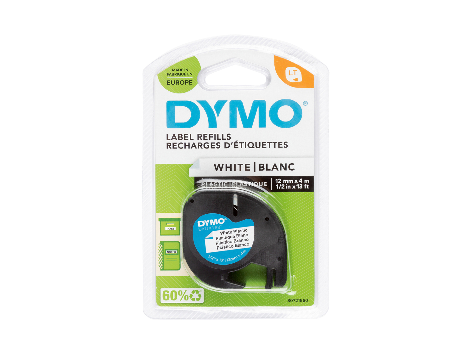 Nastro di ricambio per etichettatrice Dymo, prezzo 5.99 €
- 12 mm x 4 ...