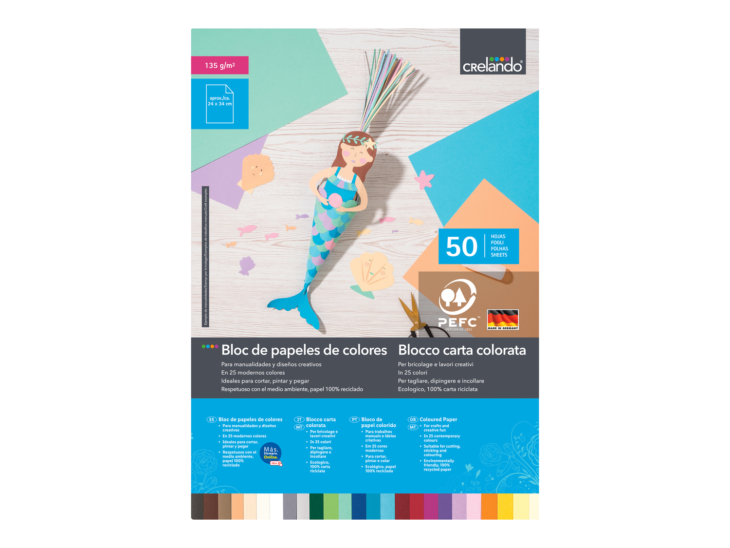 Blocco carta/cartoncini colorati Crelando, prezzo 2.49 €
50 o 25 pezzi
- 100% ...