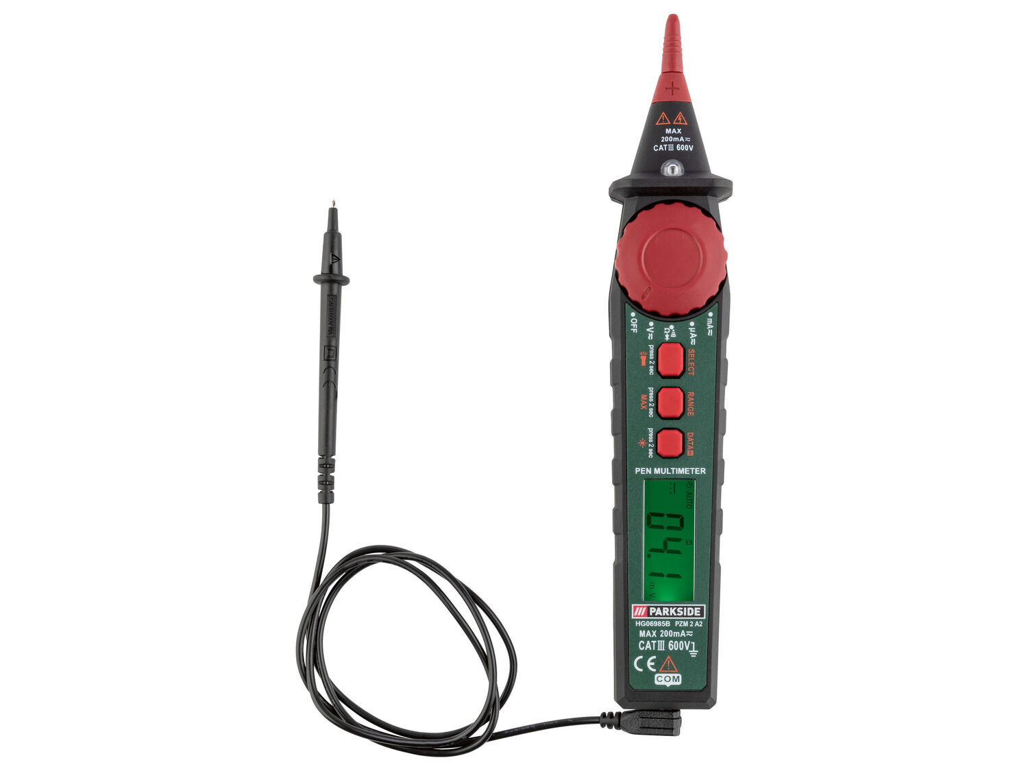 Misuratore a pinza o a penna Parkside, prezzo 17.99 €
- Test di diodi ...
