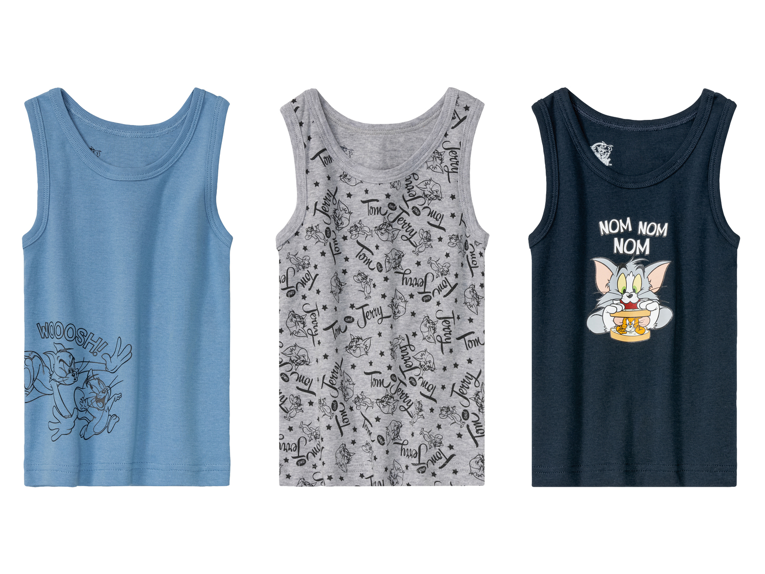 Canotta da bambino Tom-and-jerry, prezzo 6.99 €
3 pezzi - Misure: 1-6 ...