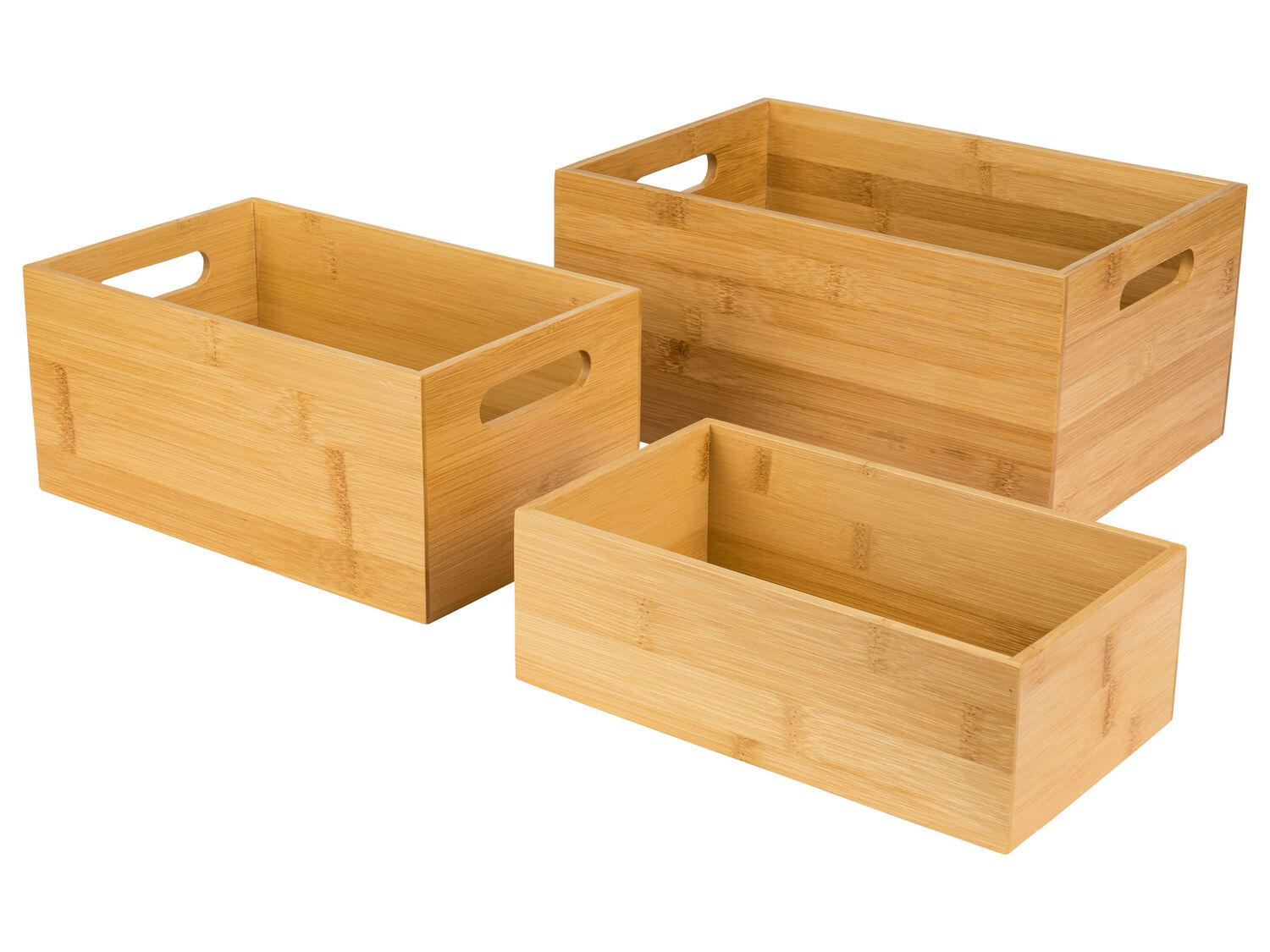Box portaoggetti in bambù Livarno, prezzo 14.99 €
3 pezzi
- Capacità: ...