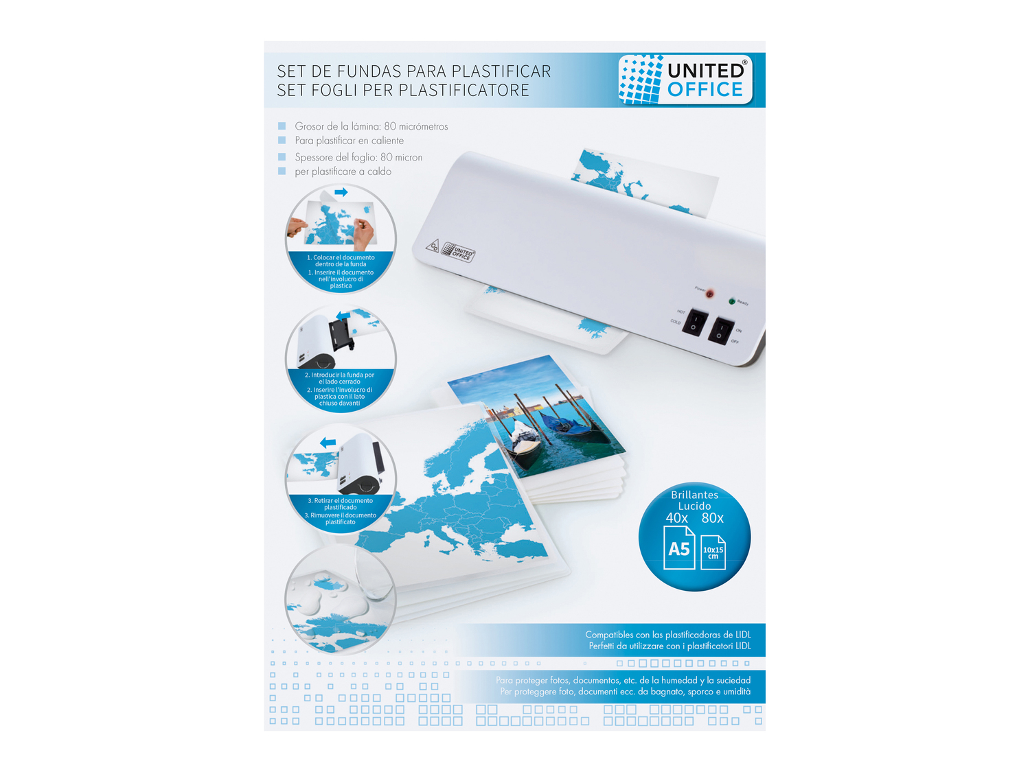 Fogli per plastificatore United Office, prezzo 3.99 €
80 o 40 pezzi
- ...