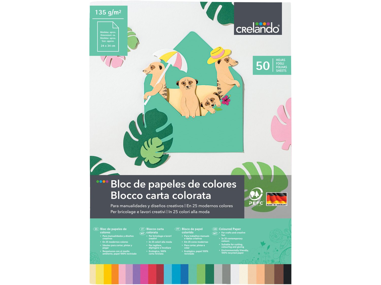 Blocco carta o cartoncini colorati Crelando, prezzo 2.49 €
- 24 x 35 ...