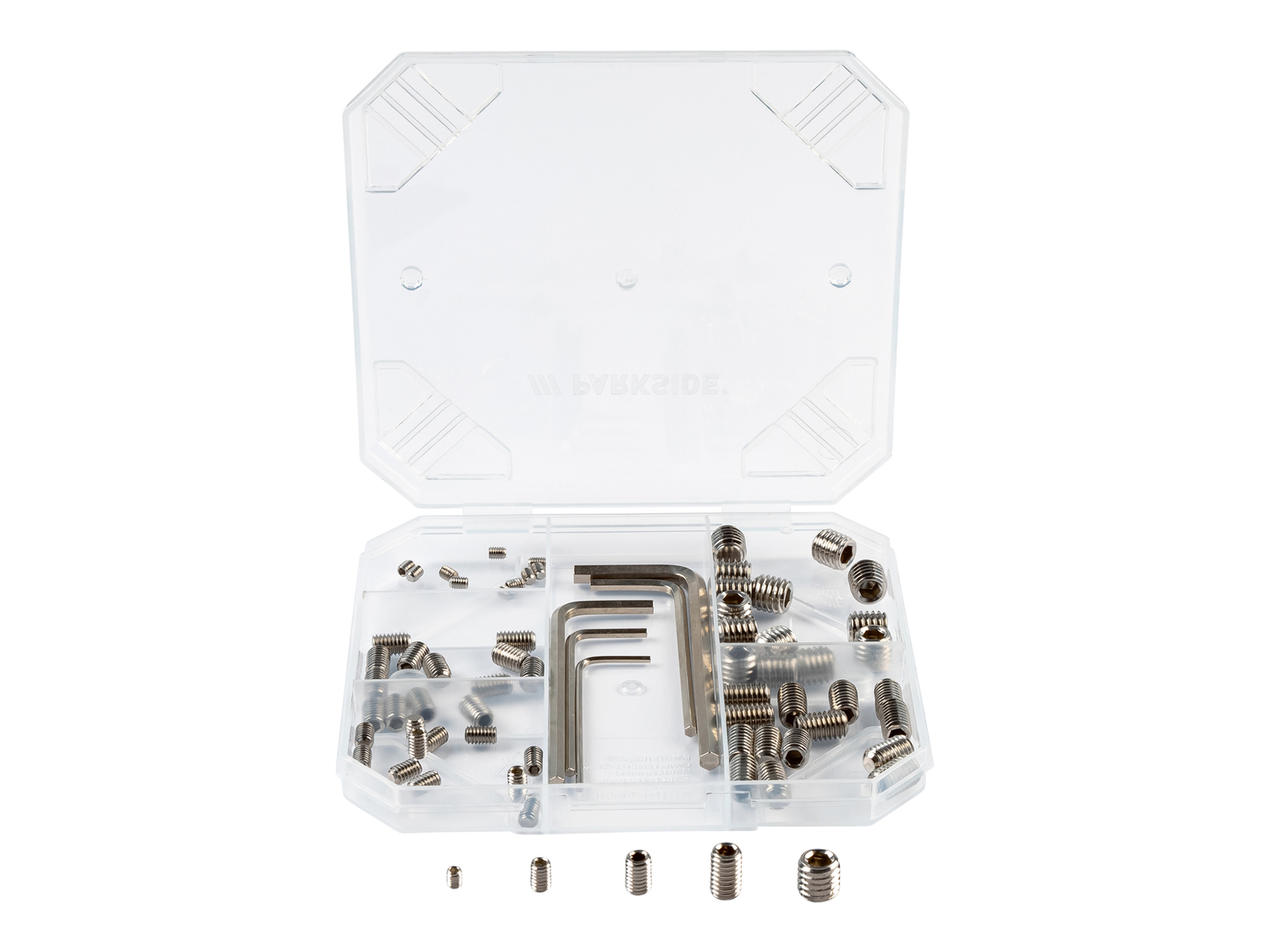 Set minuteria Parkside, prezzo 3.99 €
- Set viti senza testa: 100 pezzi
- ...