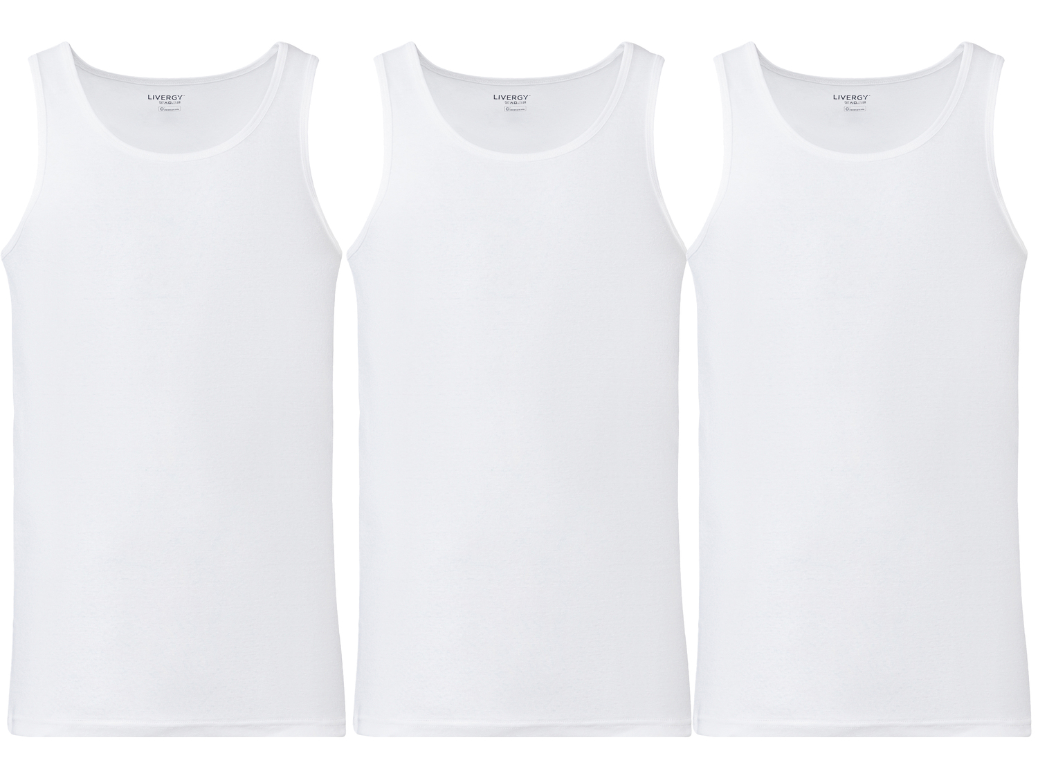 Canotta da uomo Livergy, prezzo 9.99 €
3 pezzi - Misure: M-XL
- Puro ...