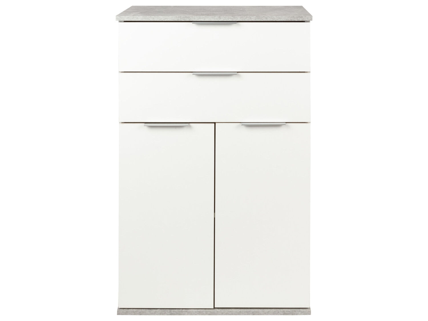Mobiletto con 2 cassetti e 2 ante Livarno, prezzo 49.00 €
Bianco e grigio ...