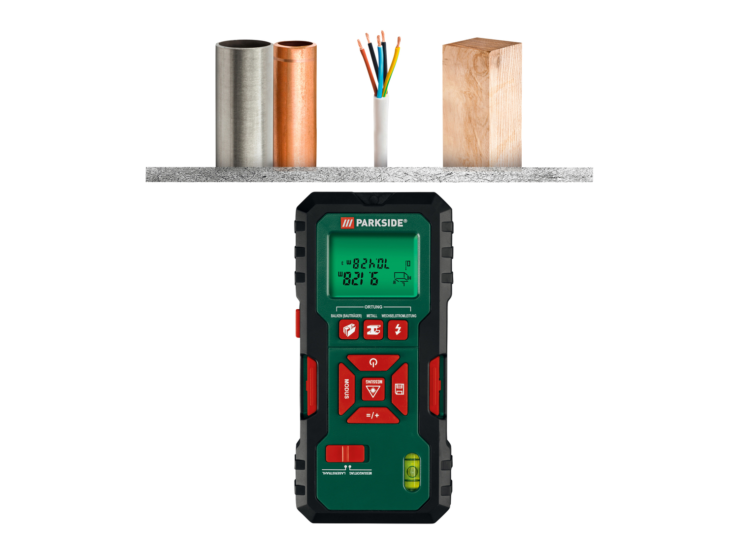Rilevatore multifunzione con laser Parkside, prezzo 29.99 €
- Livella ...