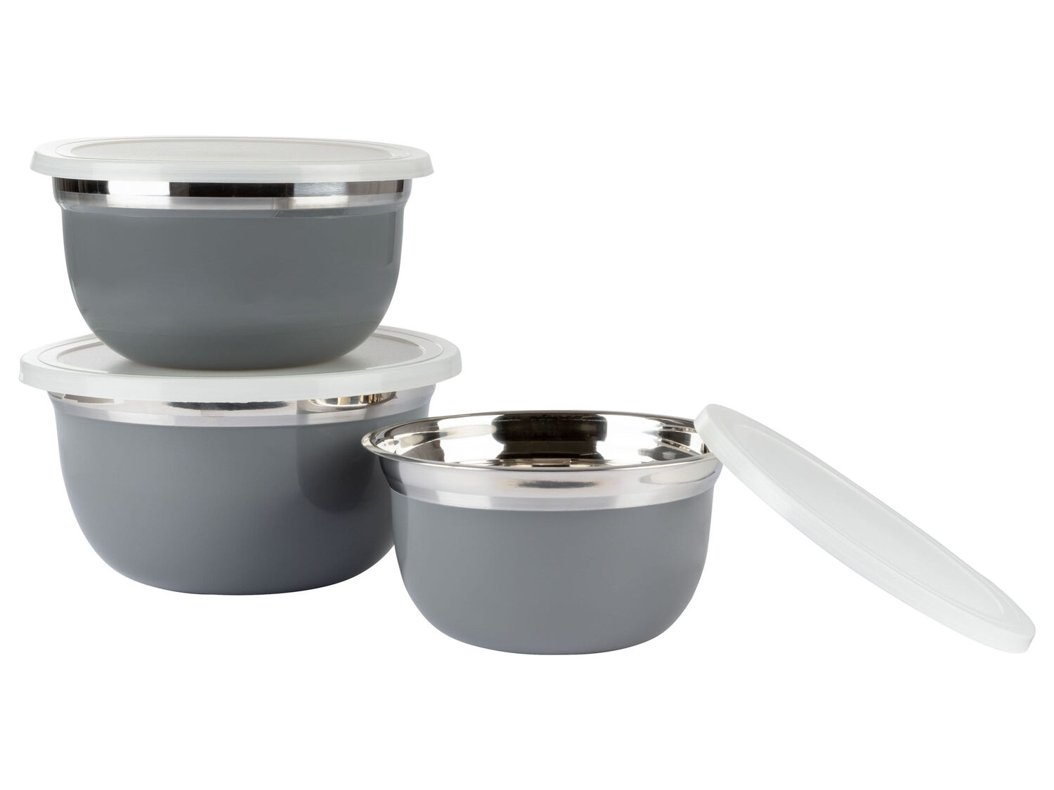 Set ciotole in acciaio con coperchio Ernesto, prezzo 6.99 €
3 pezzi
- ...