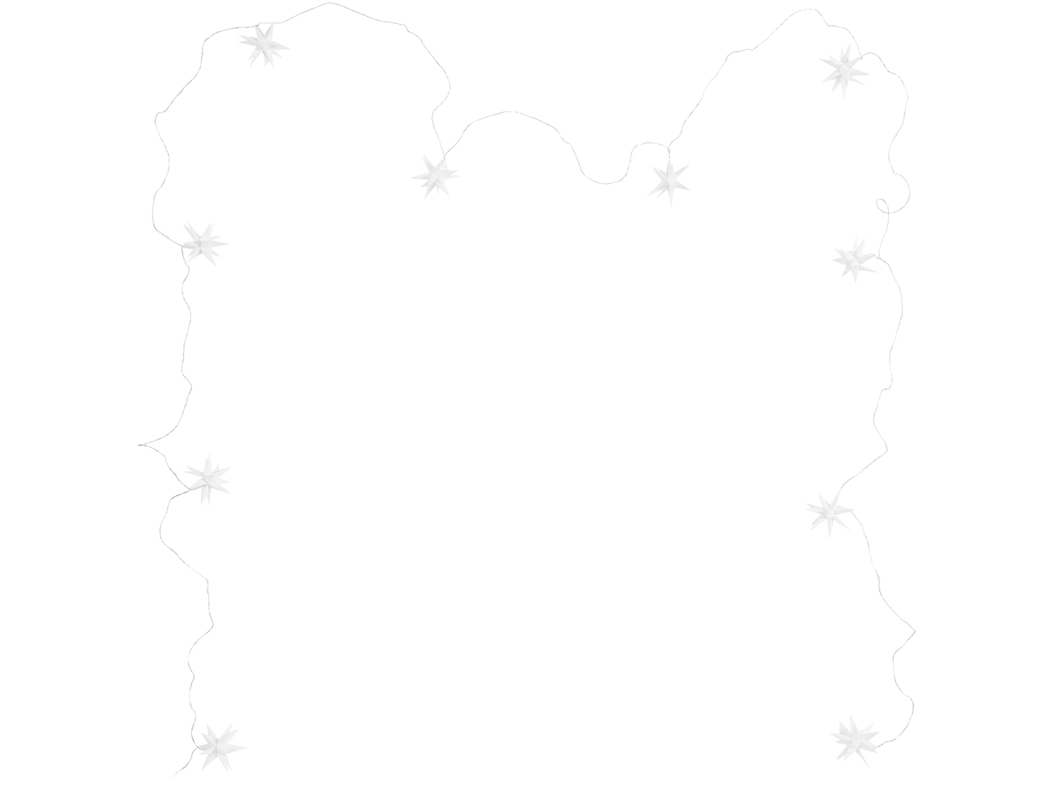 Catena luminosa LED Livarno, prezzo 19.99 €
- 10 stelle luminose in 3D
- ...