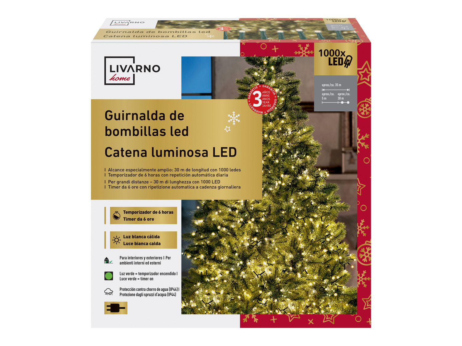 Catena luminosa 1000 LED Livarno, prezzo 34.99 €
- Per ambienti interni ...