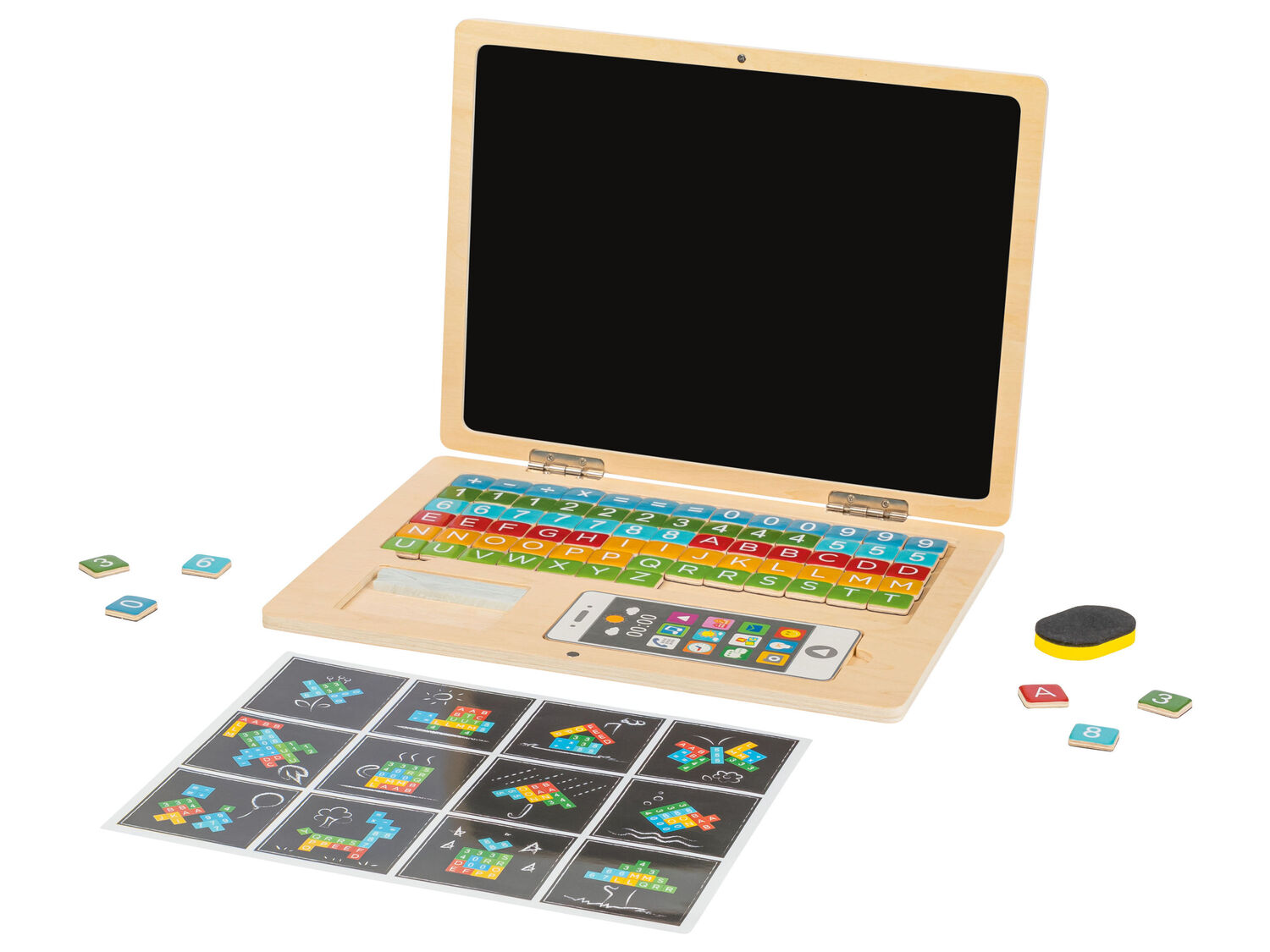 Calendario magnetico o computer in legno per bambini Playtive, prezzo 9.99 €
- ...