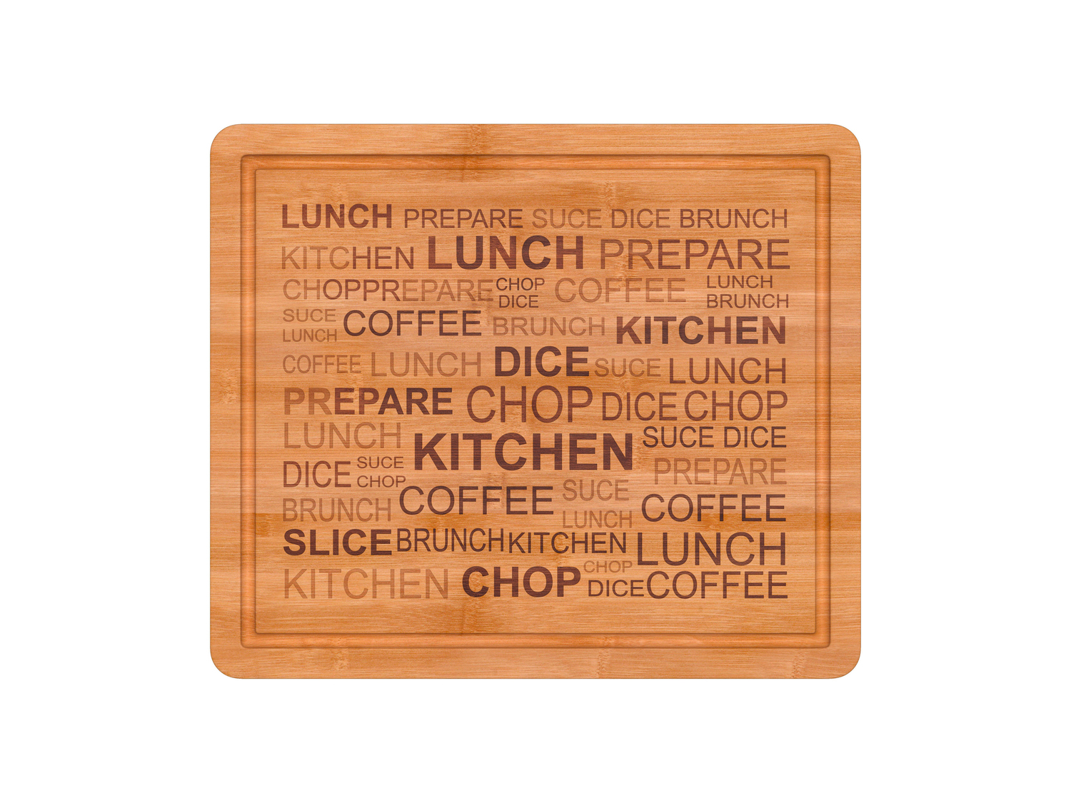 Tagliere da cucina in bambù Ernesto, prezzo 5.99 €
- Con design decorativo, ...