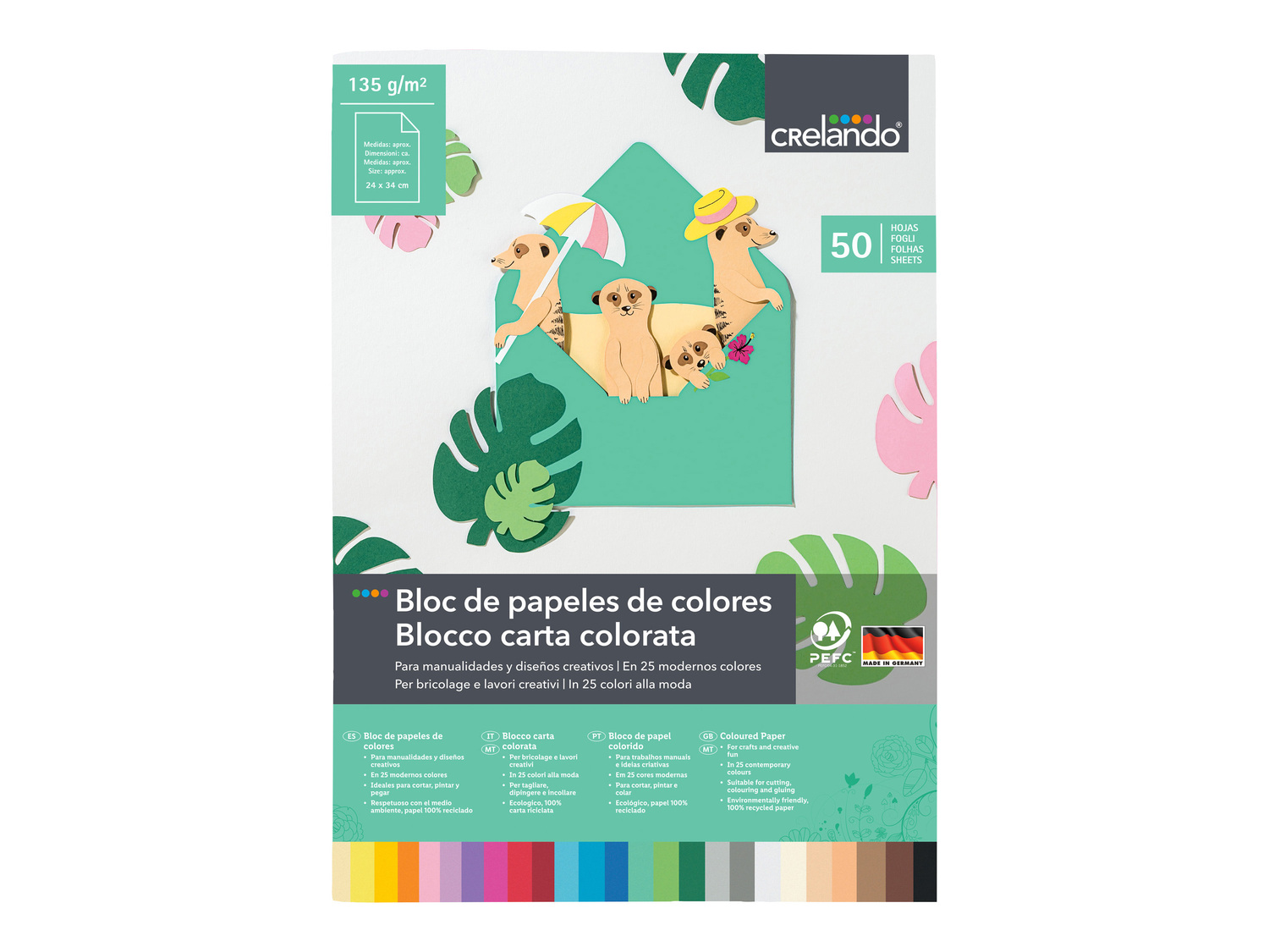 Blocco carta o cartoncini colorati Crelando, prezzo 2.49 €
24 x 35 cm ...