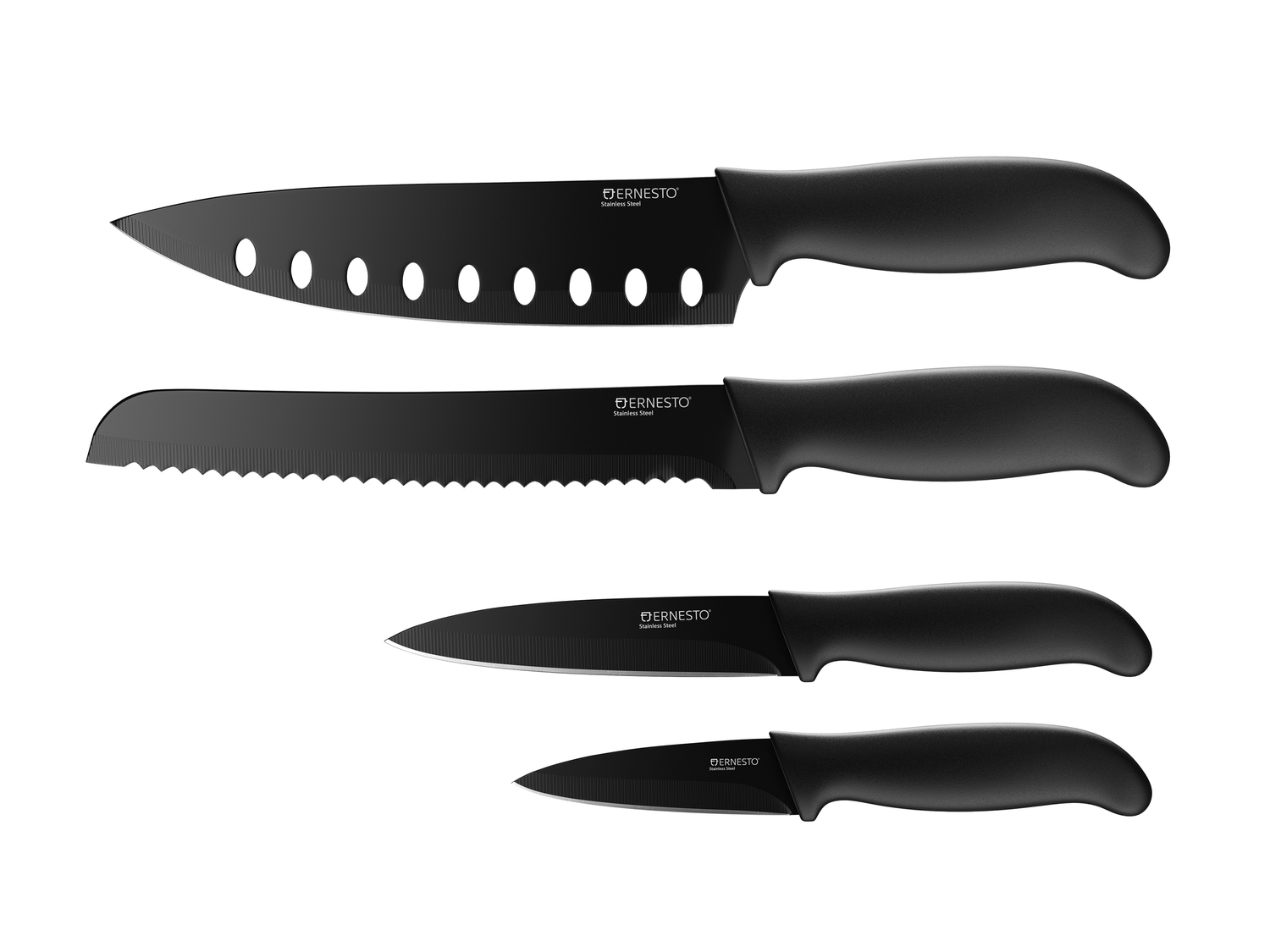 Set coltelli Ernesto, prezzo 9.99 €
4 pezzi
- Coltello per pane, da ...
